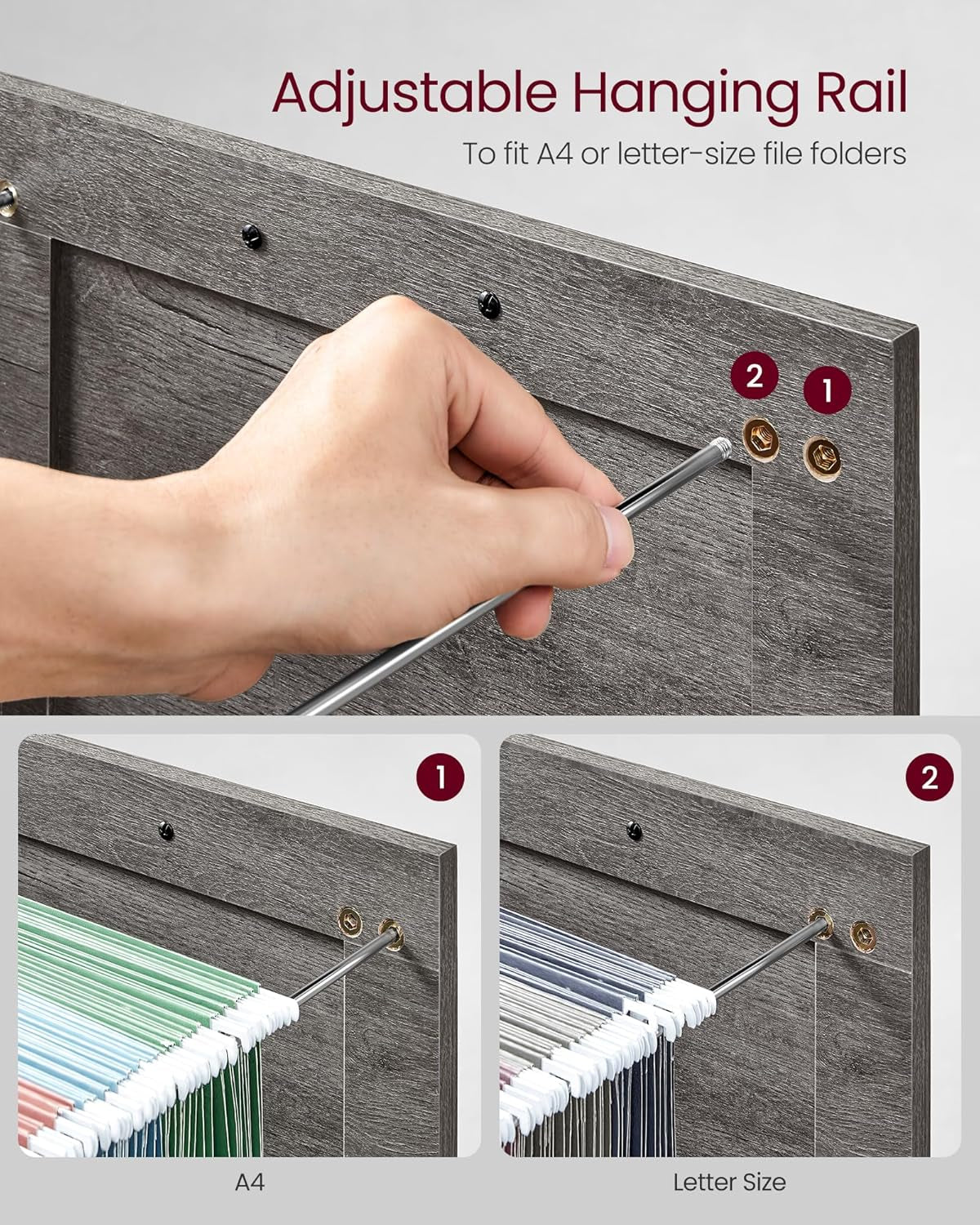 Misty Gray File Cabinet 3 Drawer Modern Farmhouse Style