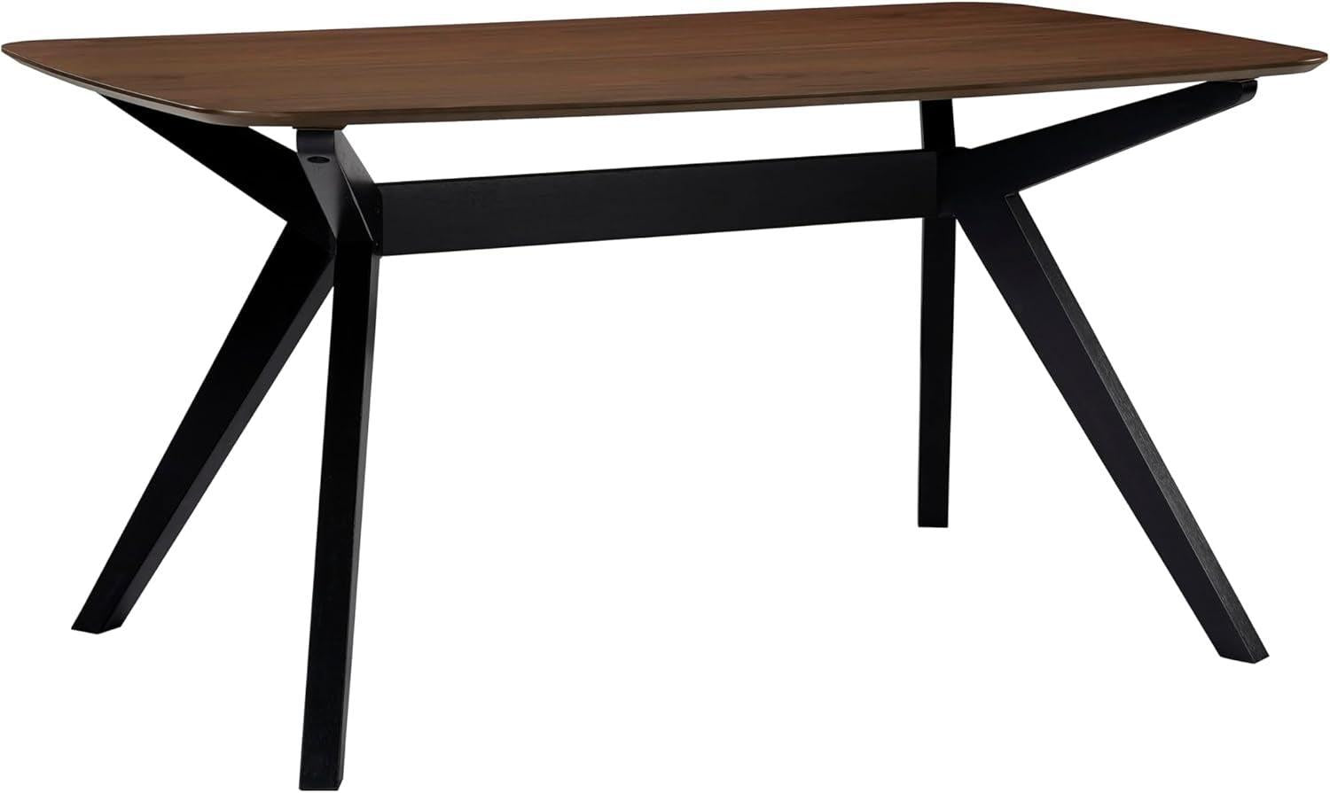 Arley Modern Dining Table For 4 Walnut Brown Solid Wood