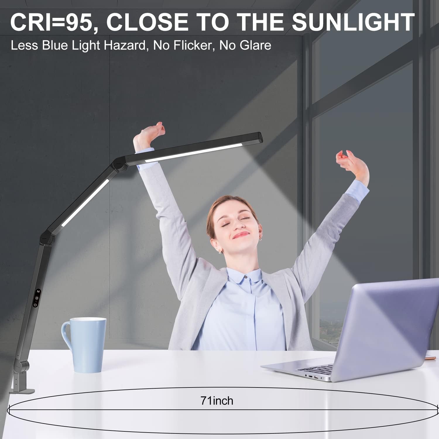 LED Desk Lamp With Clamp And Swing Arm 4 CCT Modes