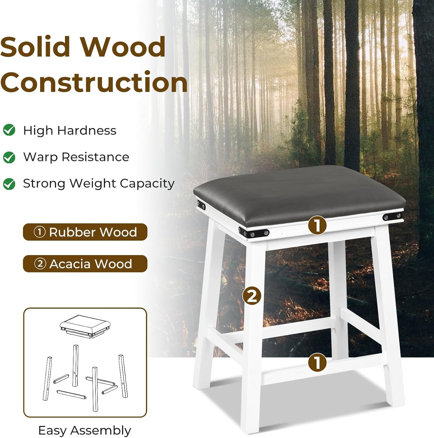 24 Inch Counter Height Bar Stools Set of Two