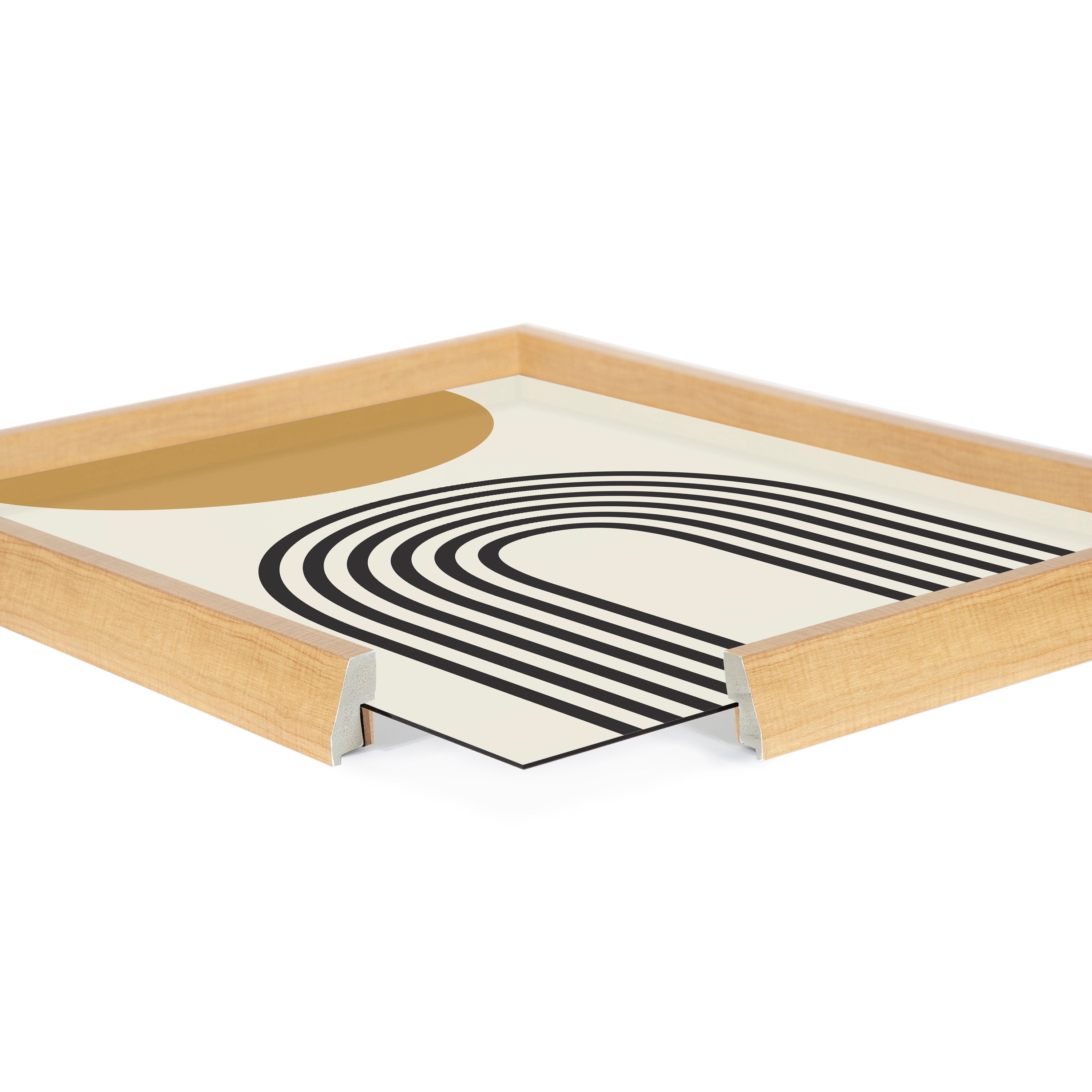 Blake Retro Mountain Sunrise Framed Printed Glass by The Creative Bunch Studio