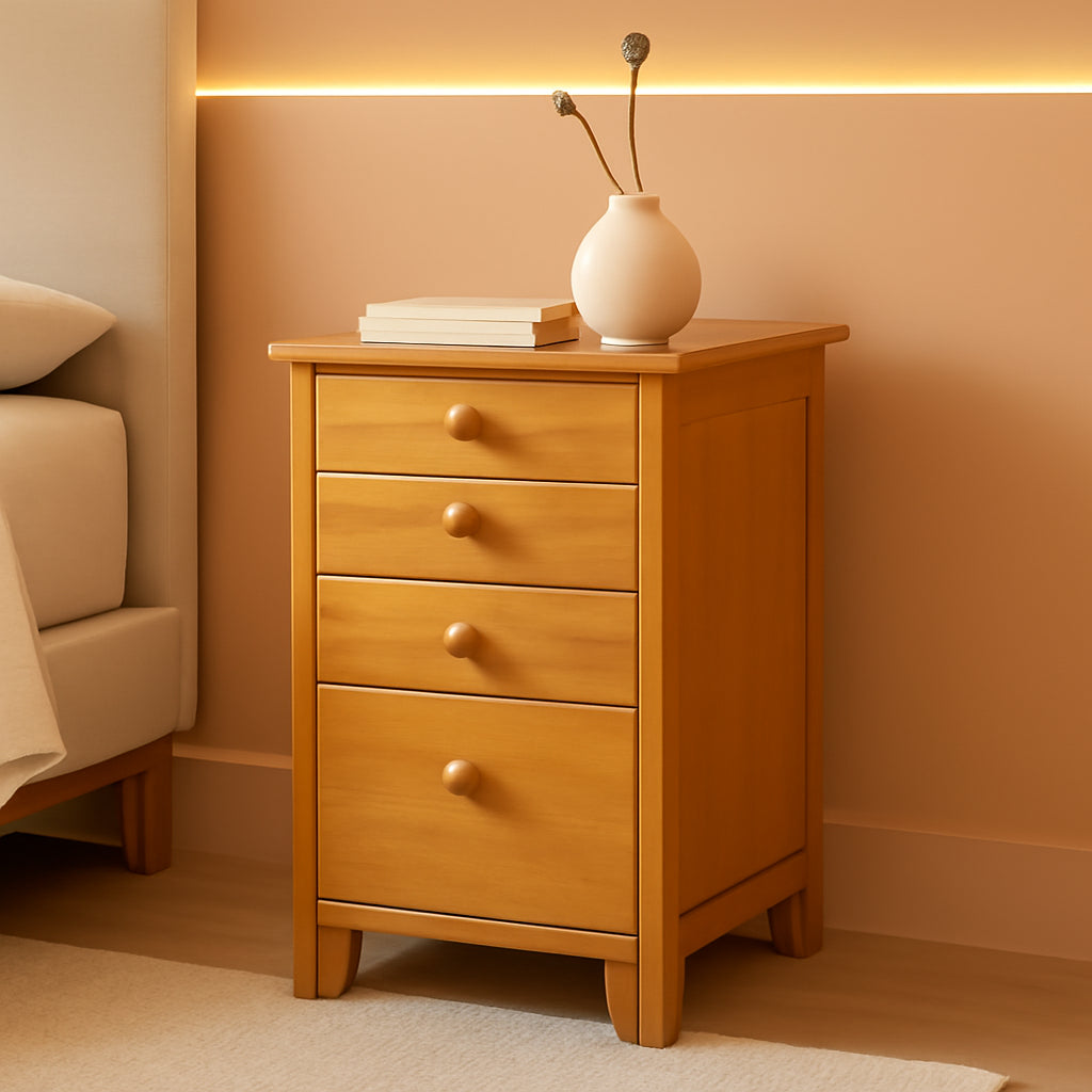 Studio File Cabinet Honey Finish With Three Drawers