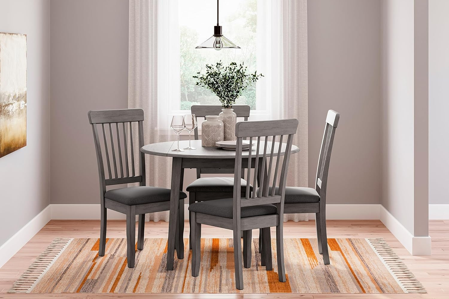 Shullden Gray Spindle Back Dining Chairs Set Of 2