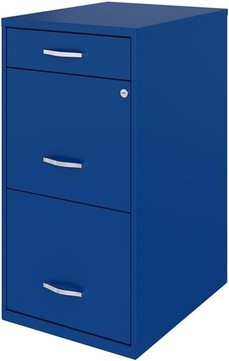 Blue 18In Deep 3 Drawer Metal File Cabinet Fully Assembled