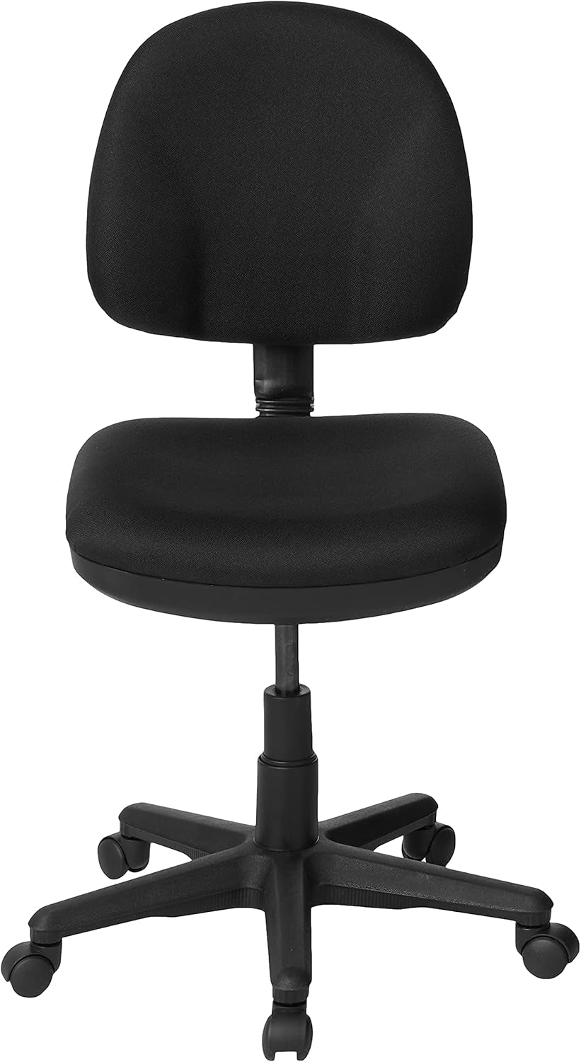 Black Pneumatic Office Task Chair With Lumbar Support