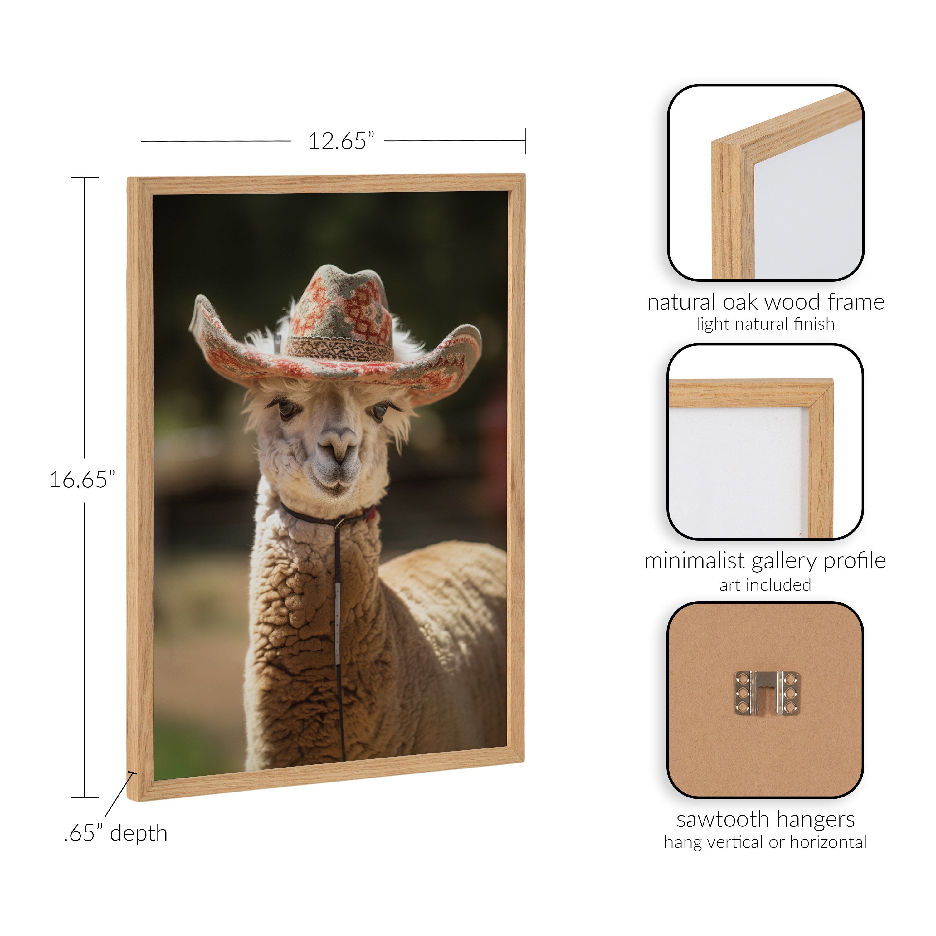 Gallery Boho Llama Alpaca Wearing A Western Cowgirl Hat Print by The Creative Bunch Studio