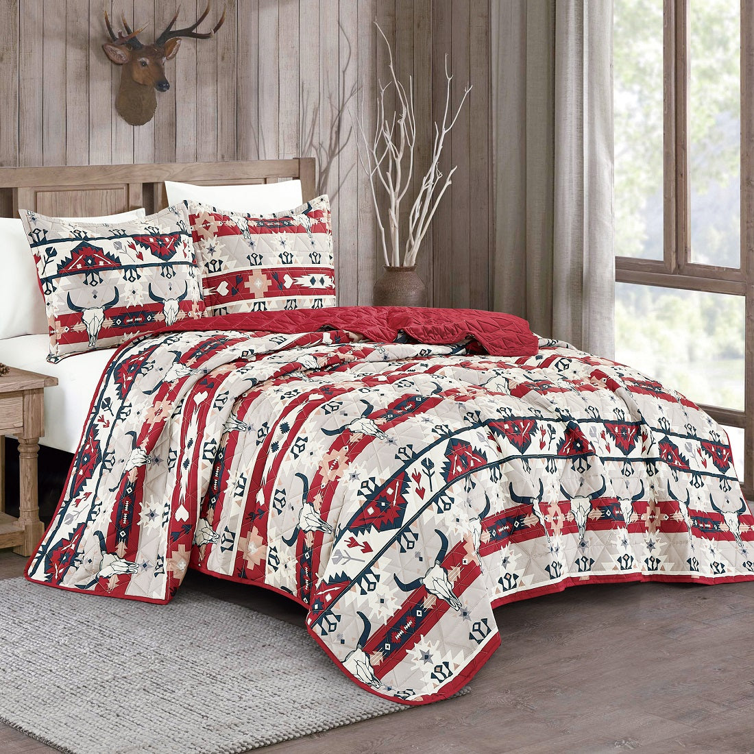 Mazhira 3 piece bedspread