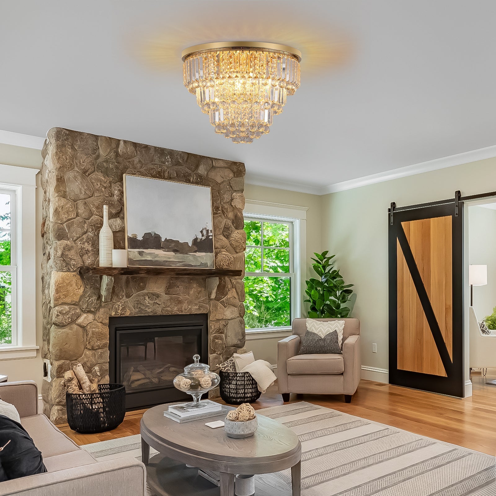 Gold Luxury Modern Style Crystal Ceiling Chandelier