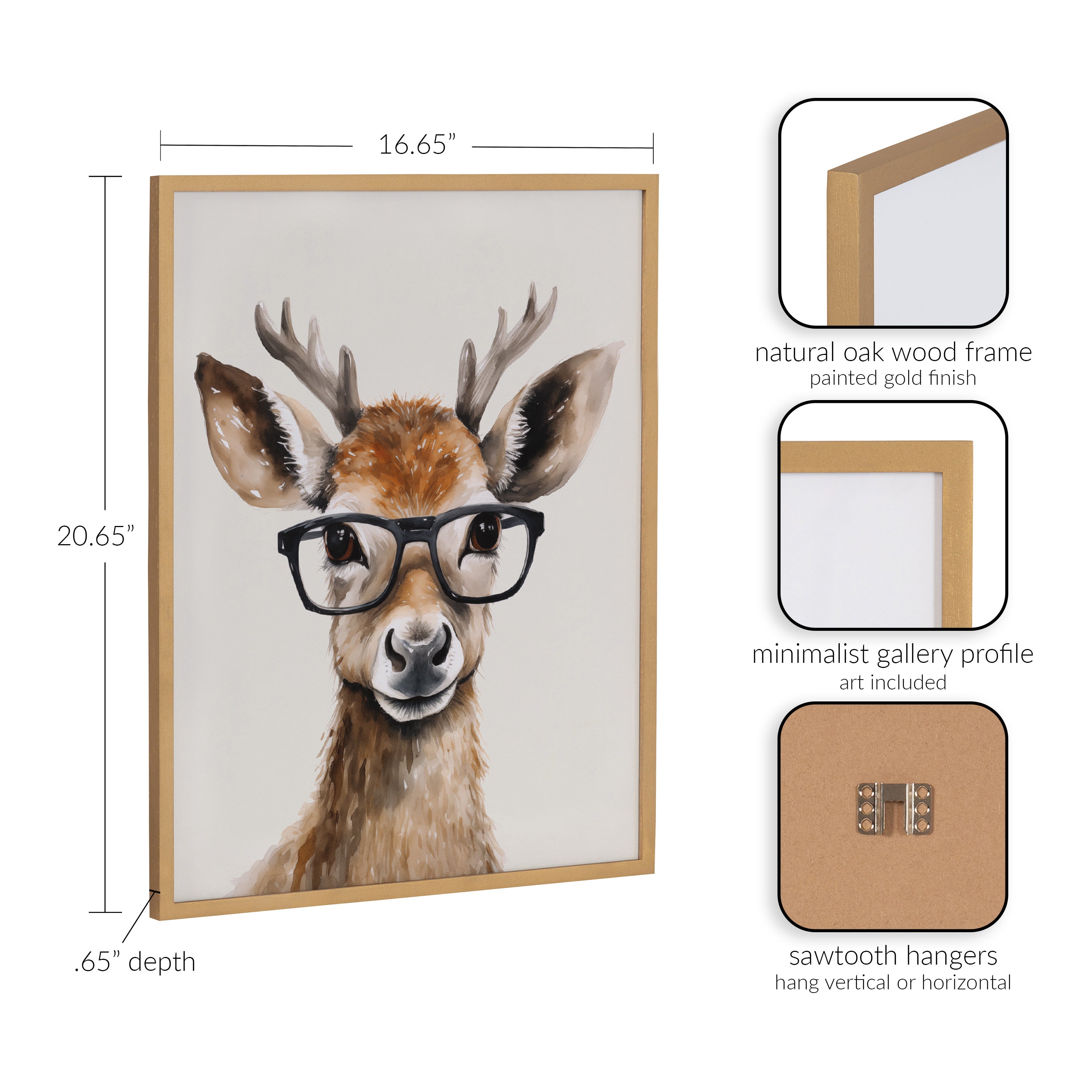Gallery Cute Deer Wearing Glasses Print by The Creative Bunch Studio