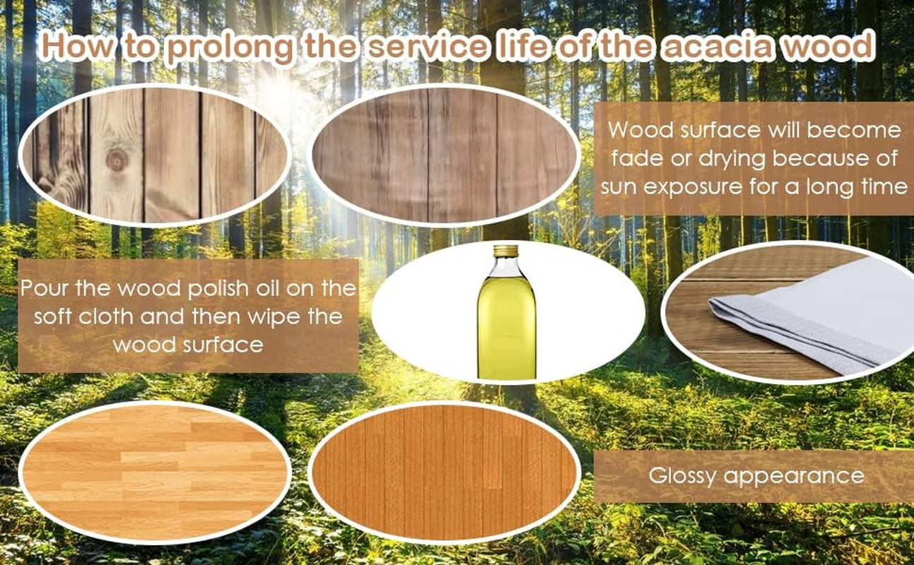 3 Piece Outdoor Patio Furniture Set With Wicker Chairs And Coffee Table Washable Cushions Acacia Wood Frame