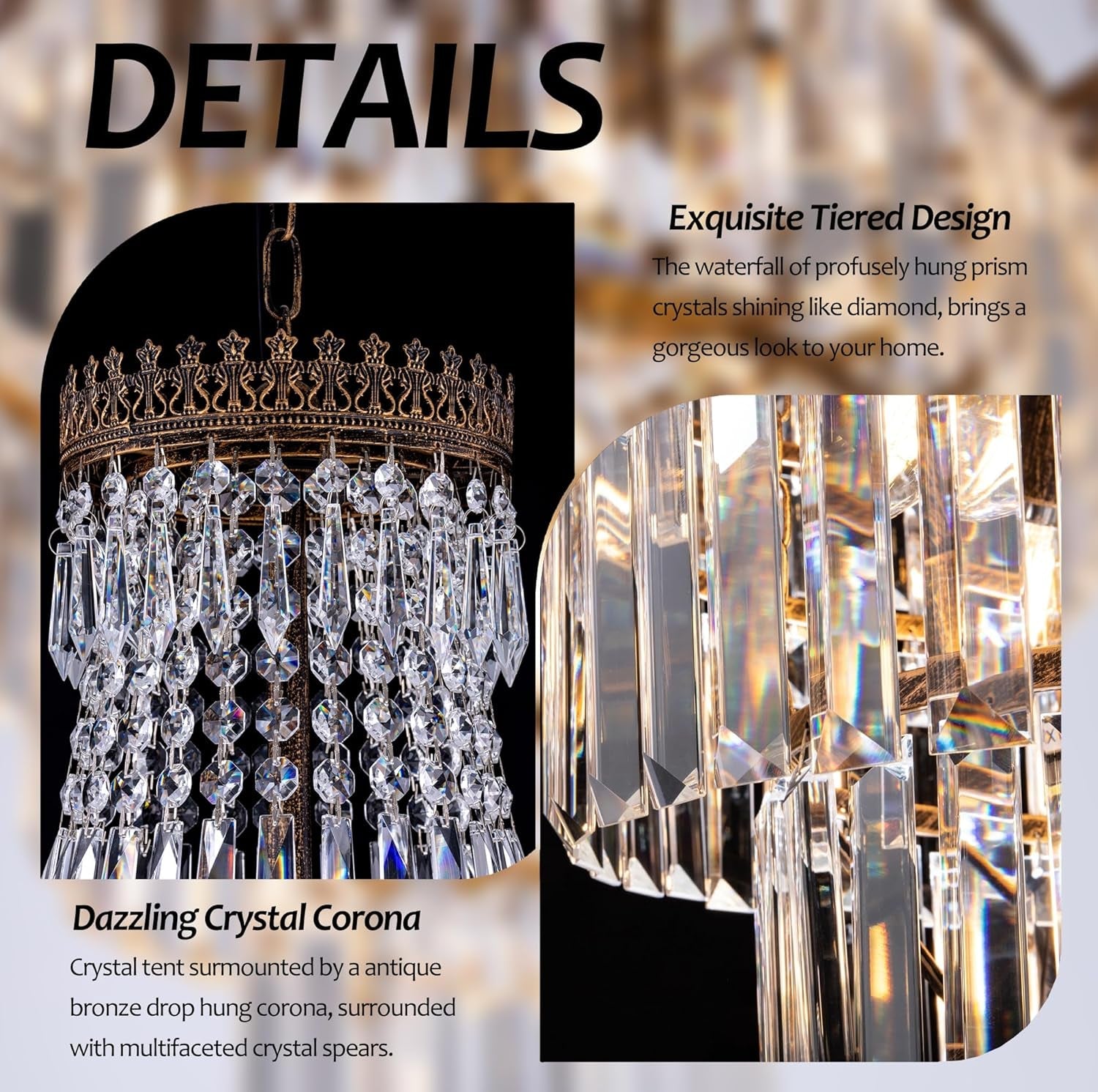 French Empire Crystal Chandelier Antique Bronze 48 Inch-2