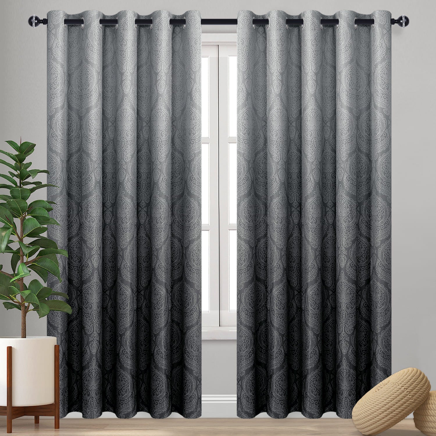 DWCN Ombre Blackout Curtains, Set of 2 Panels-5