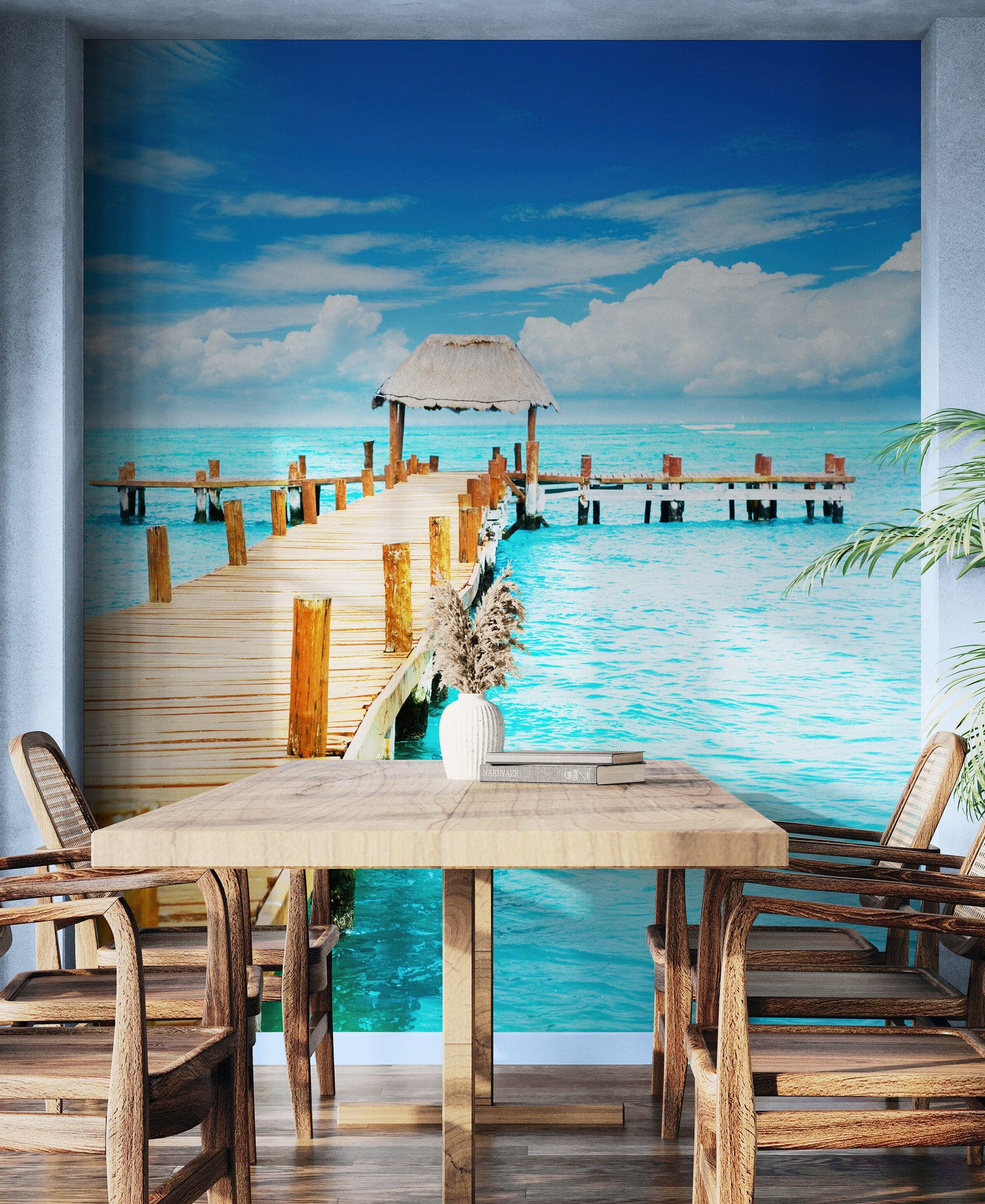Turquoise Ocean Water Wallpaper Mural. #6150