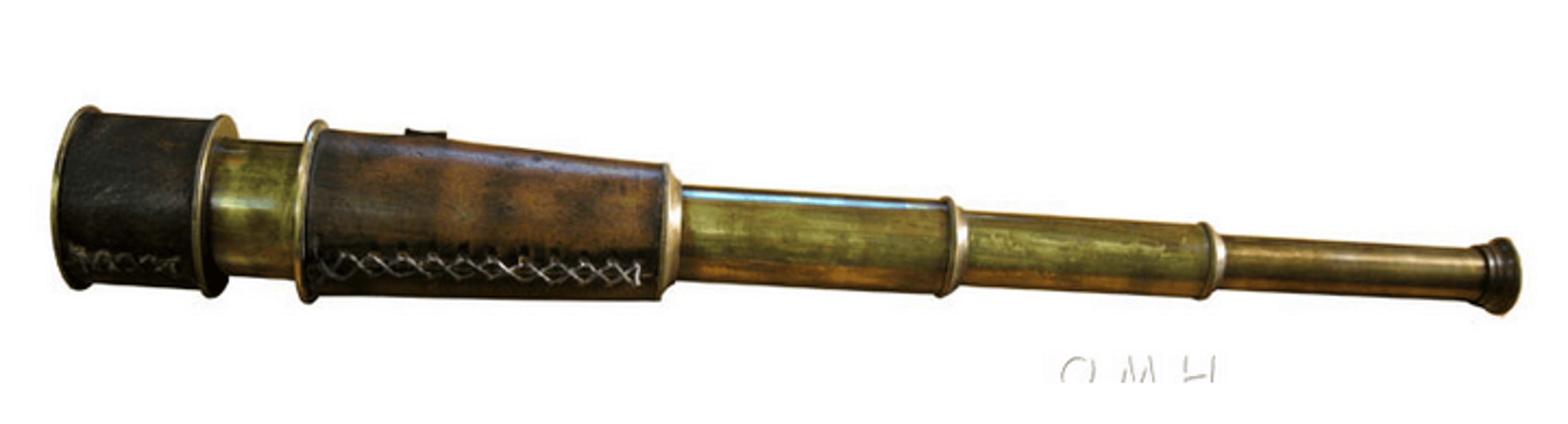 Antique Brass Handheld Telescope With Leather Overlay - 15 Inches - PRHOMZ