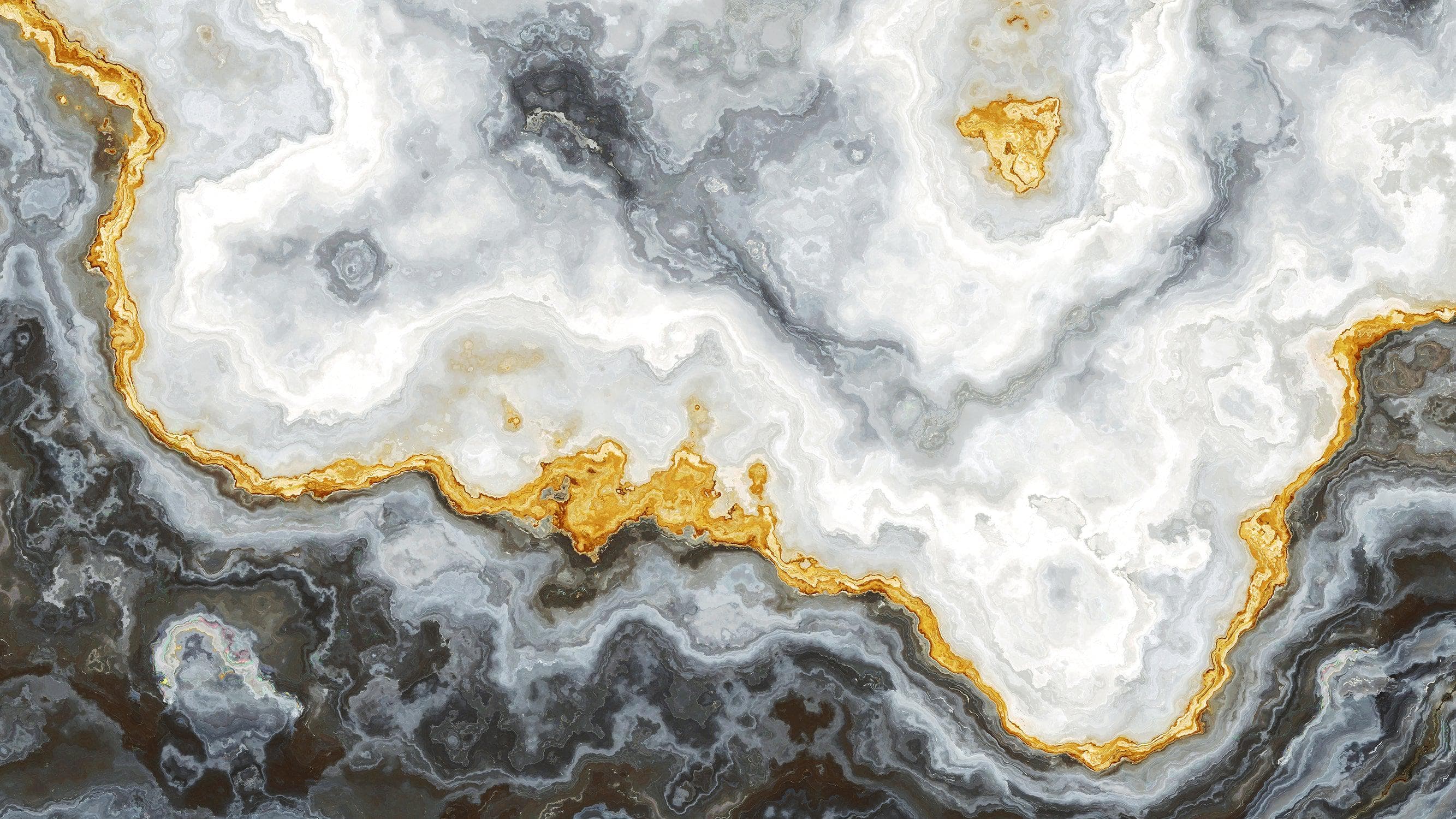 Gray and Gold Marble Stone Quartz Mural Wall Sticker #6190
