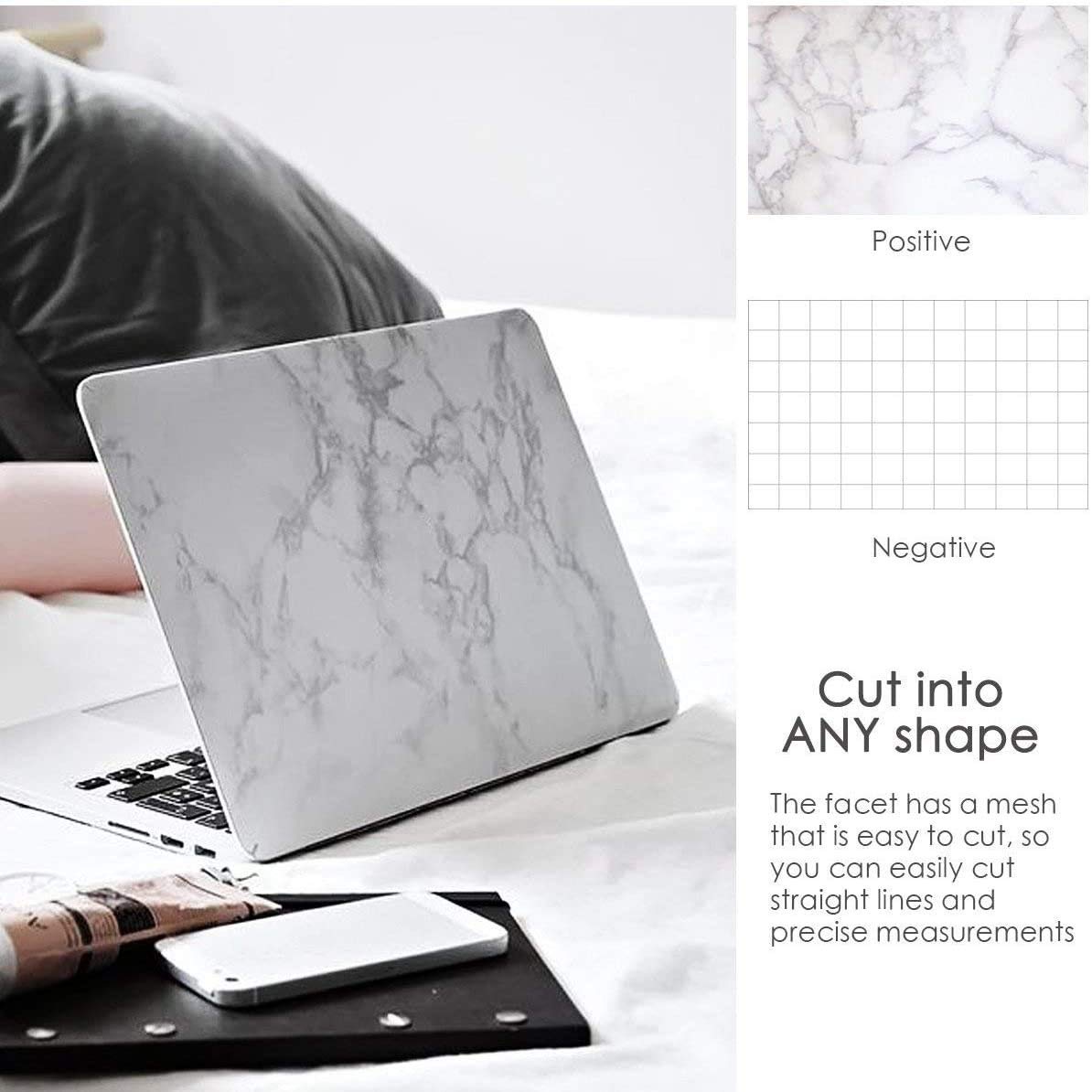 Boeoanay Marble Vinyl Wallpaper Grey White 15.8x118in Self Adhesive PVC
