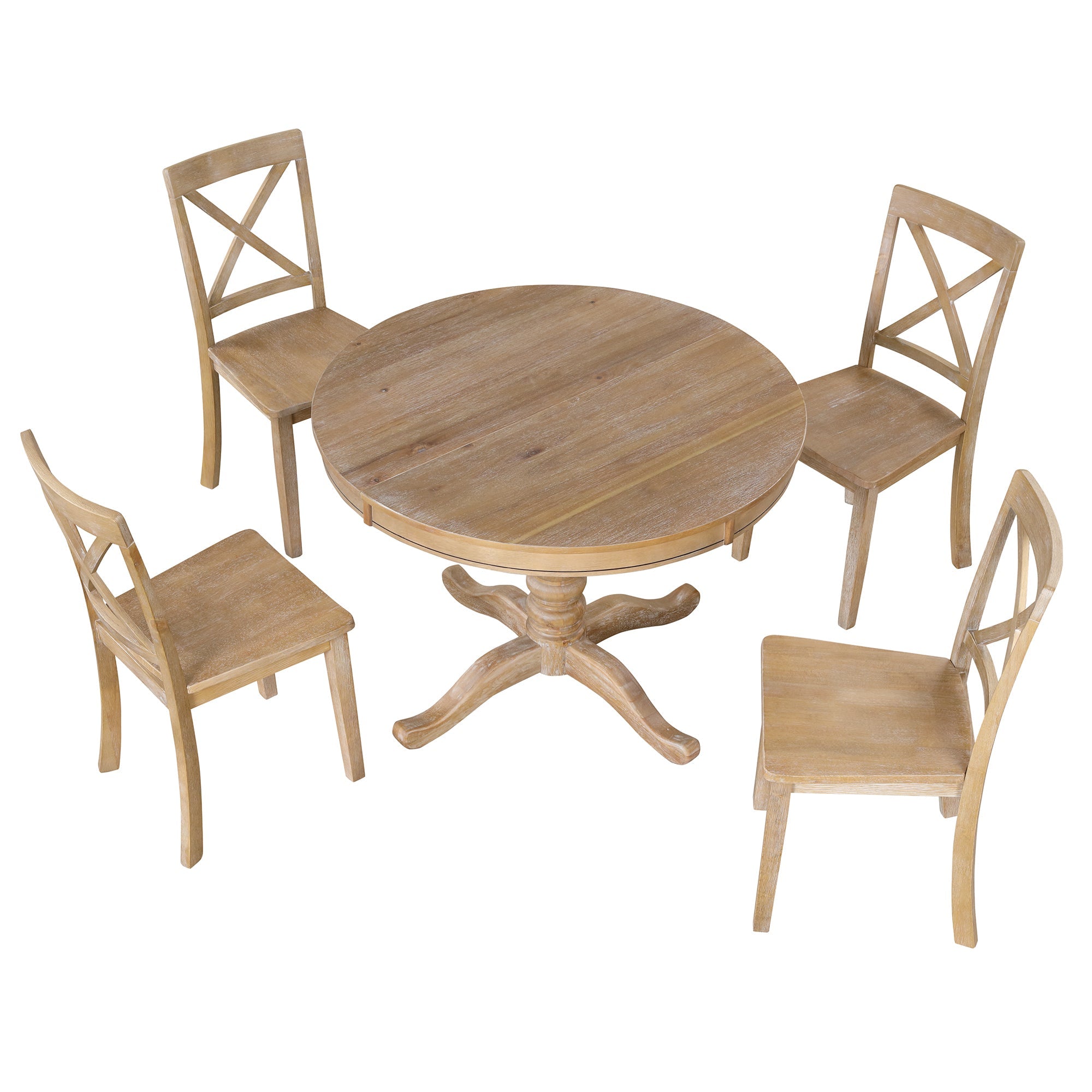 5 Piece Kitchen Table Set for Dining Room ( 4 Chairs + 1 Round Table)