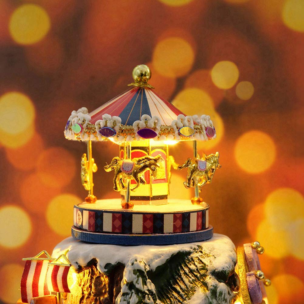 Miniature Wizardi Roombox Kit - Christmas Rotating Dollhouse Kit-3