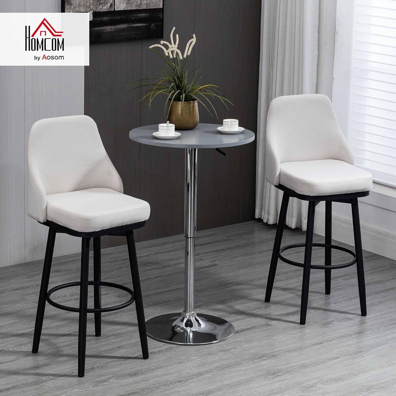 Modern 360 Degree Swivel Bar Stools Set of Two