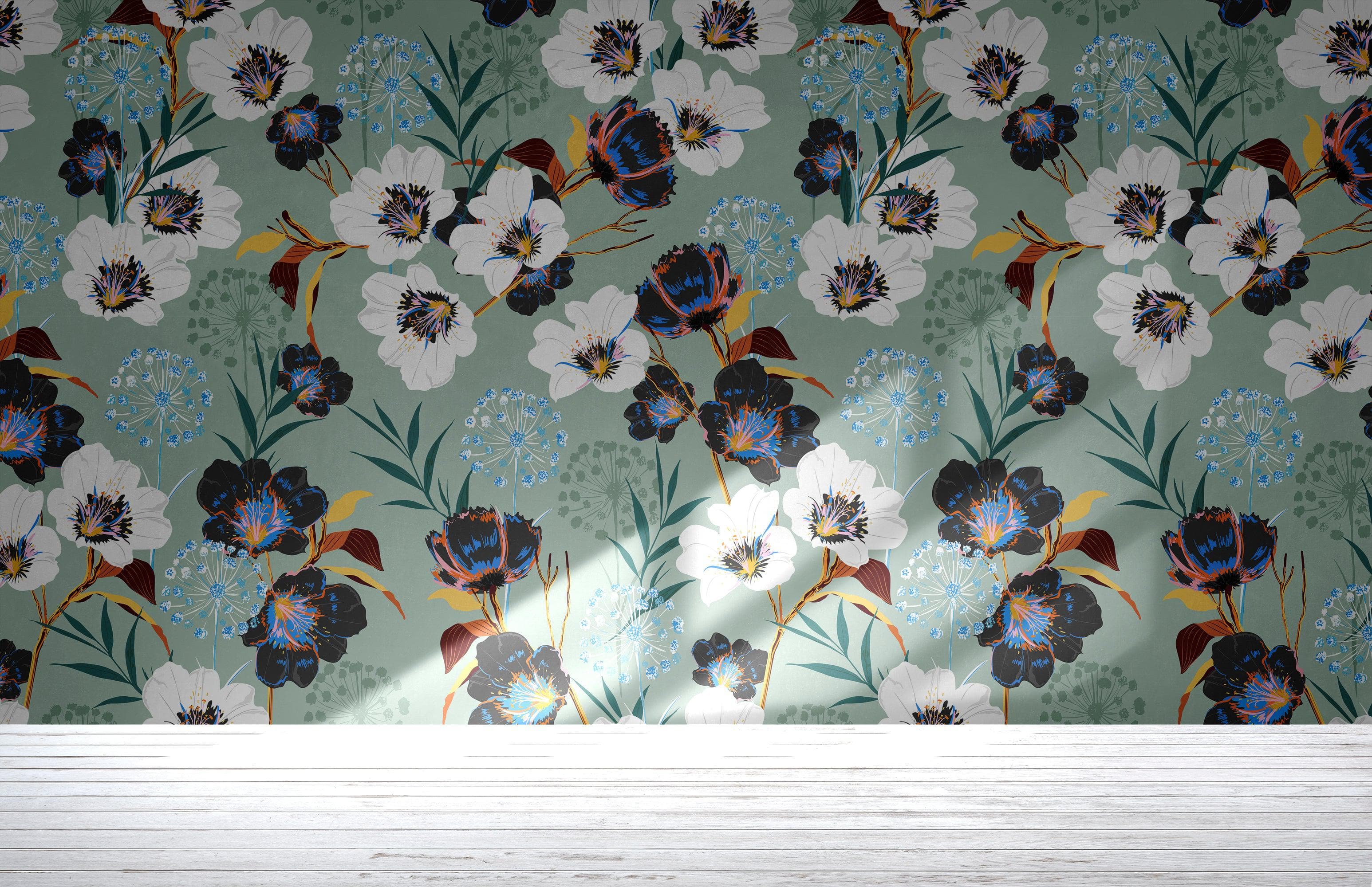 Flower Blossom Botanical Gardens Design Mural. #6219