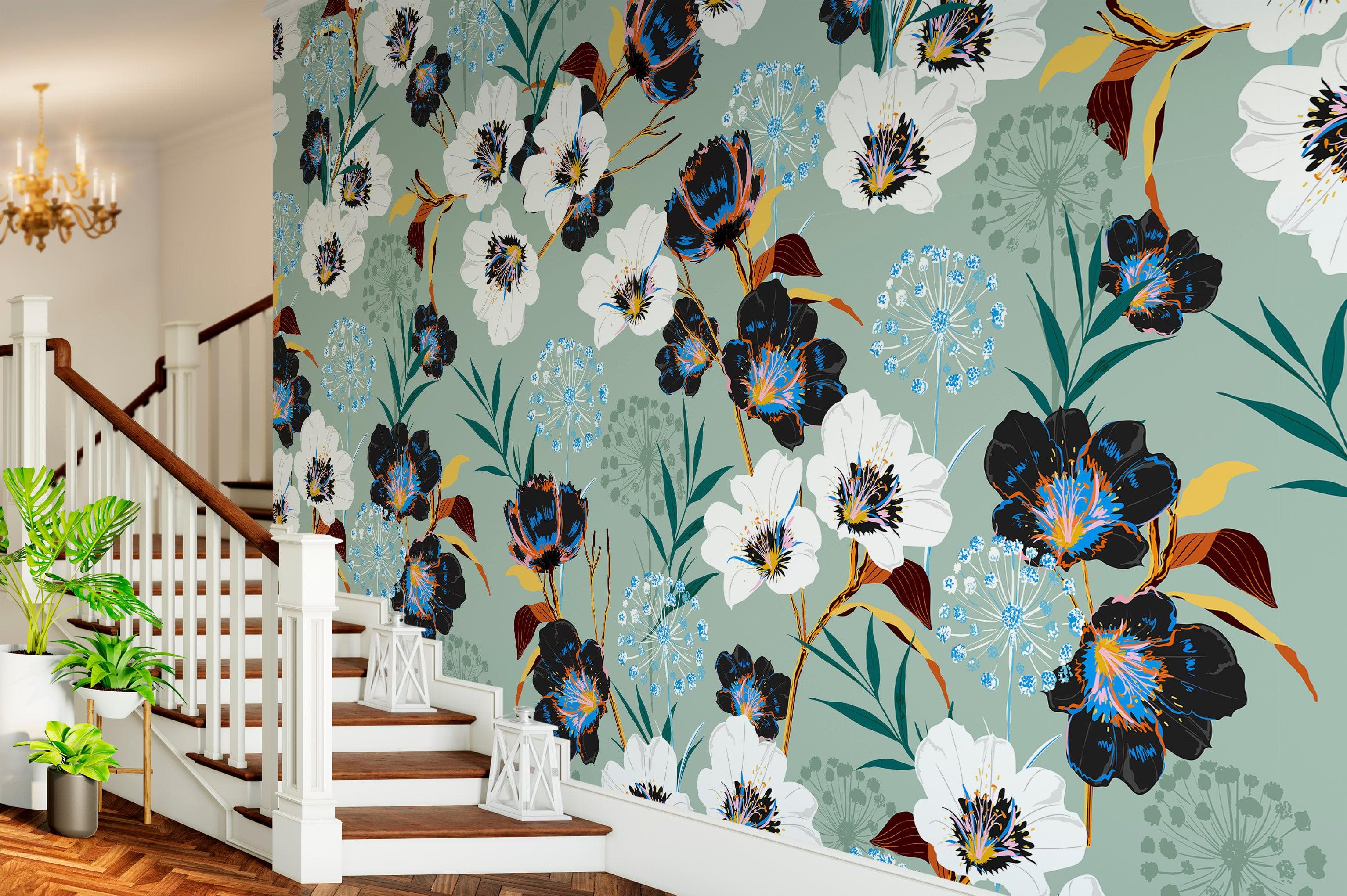 Flower Blossom Botanical Gardens Design Mural. #6219