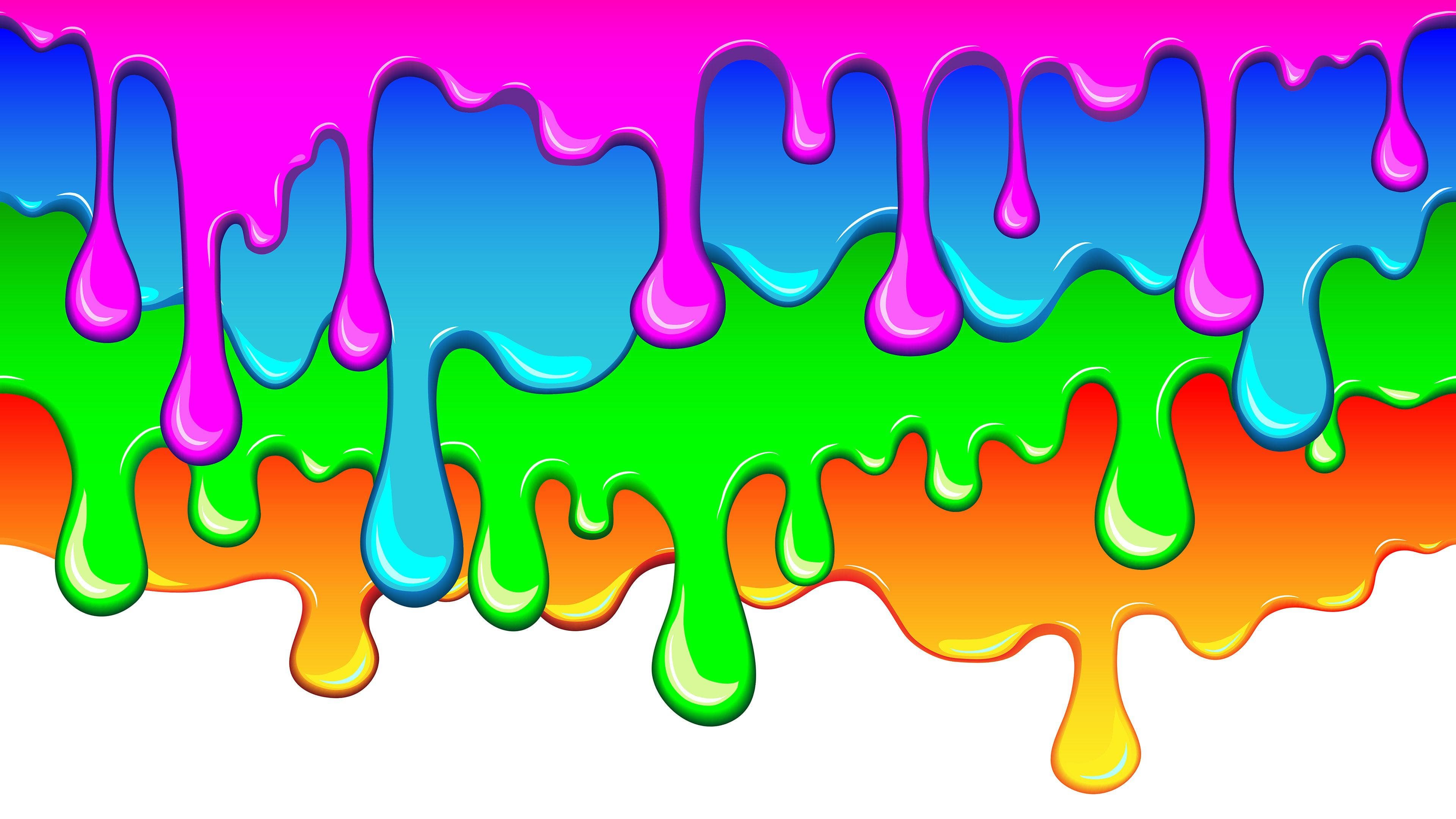 Bright Color Dripping Ink Splatter Wall Mural. #6285