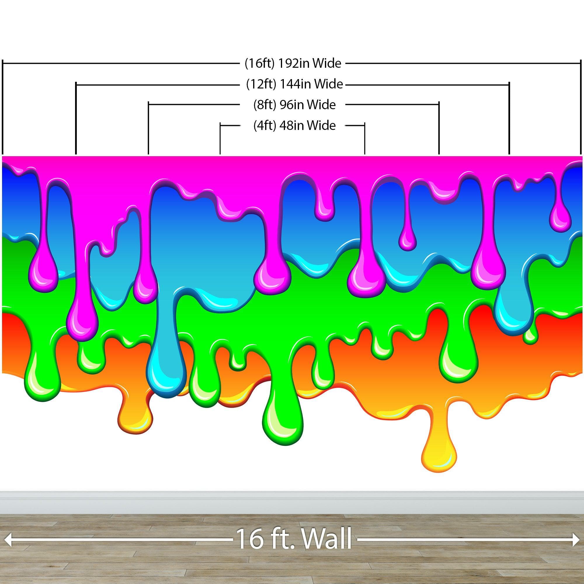 Bright Color Dripping Ink Splatter Wall Mural. #6285