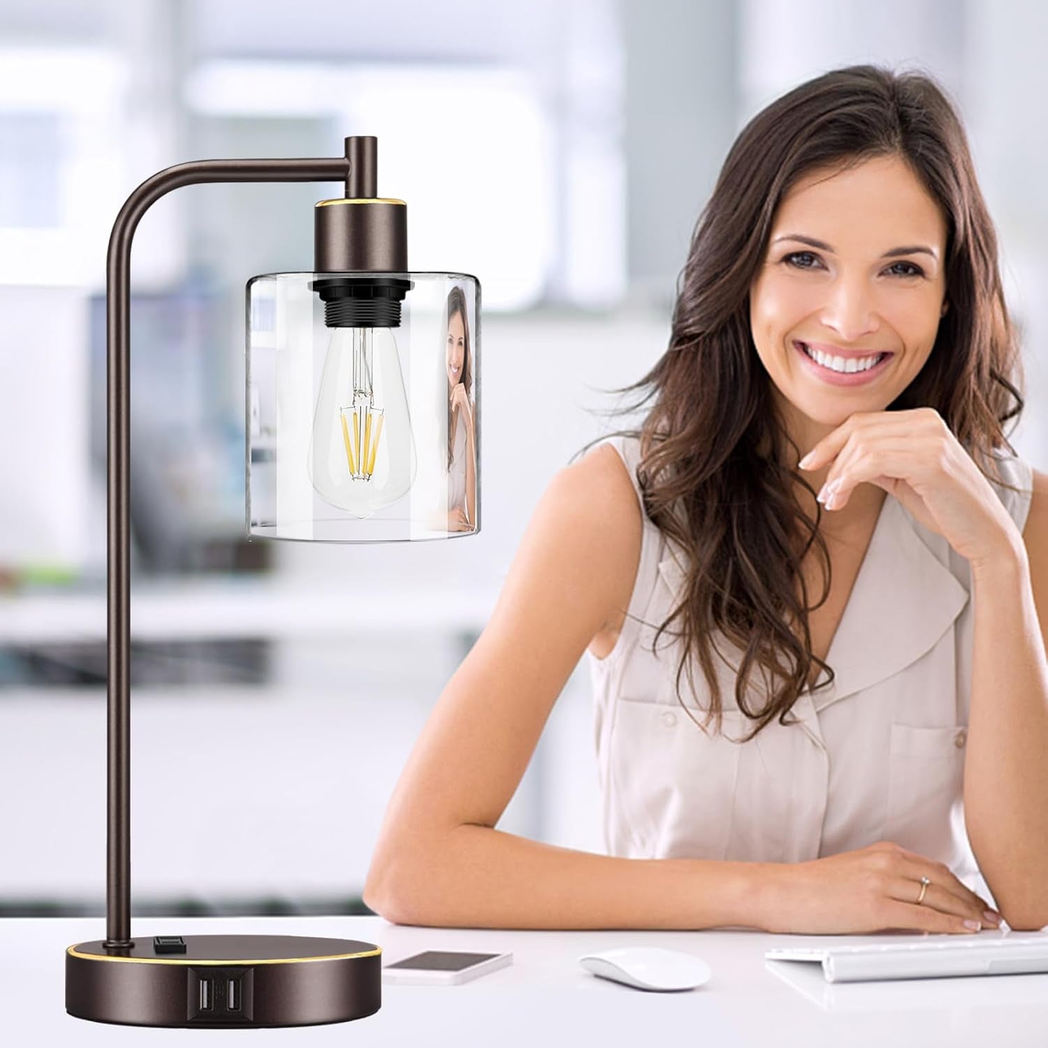 Industrial Touch Table Lamps Set Of 2 Oil Rubbed Bronze