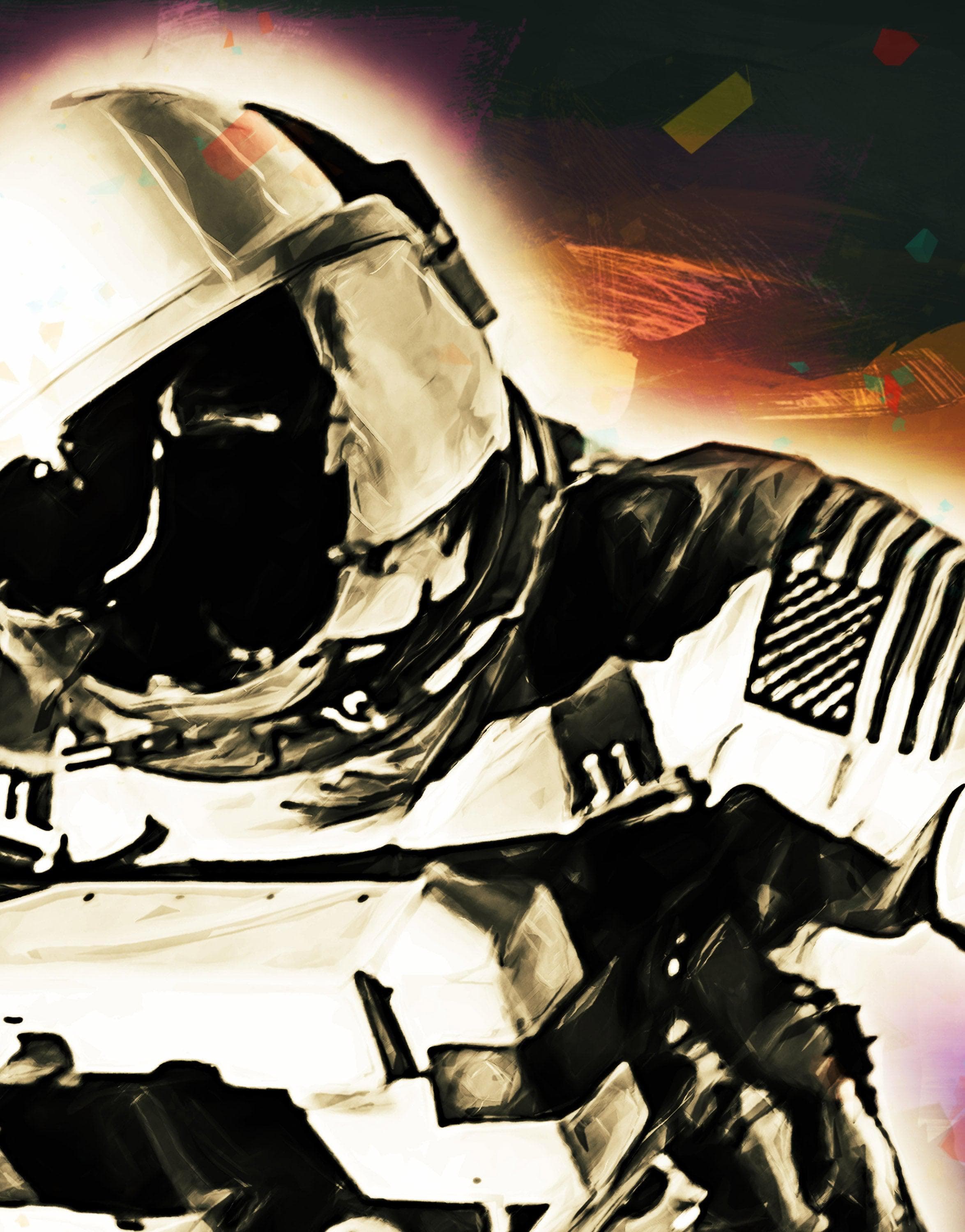 Astronaut Flowing in Space Wall Mural. NASA photo of Astronaut Edward H. White II in space. Peel and Stick Wallpaper. #6359