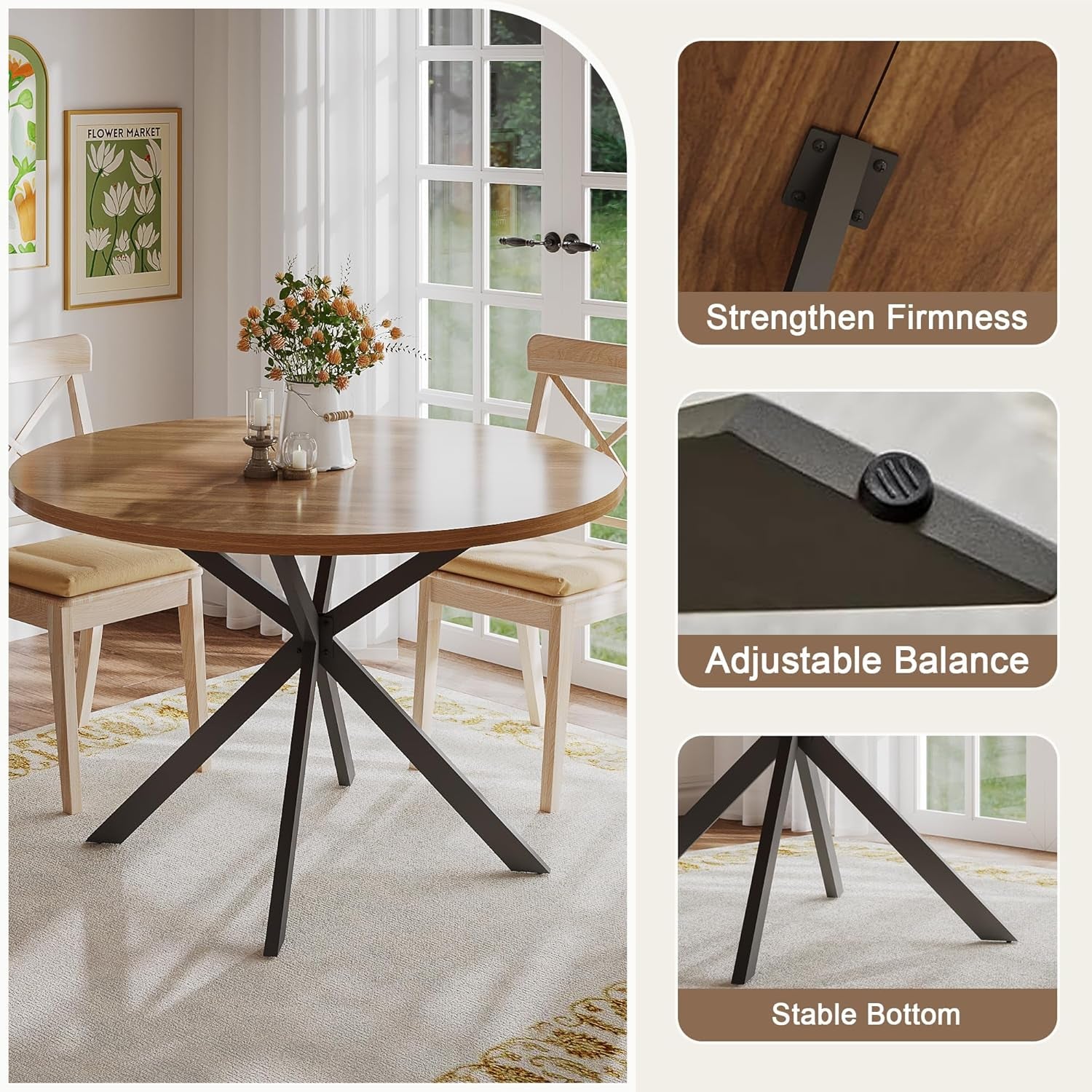 Walnut Dining Table For Four Farmhouse Kitchen Rustic