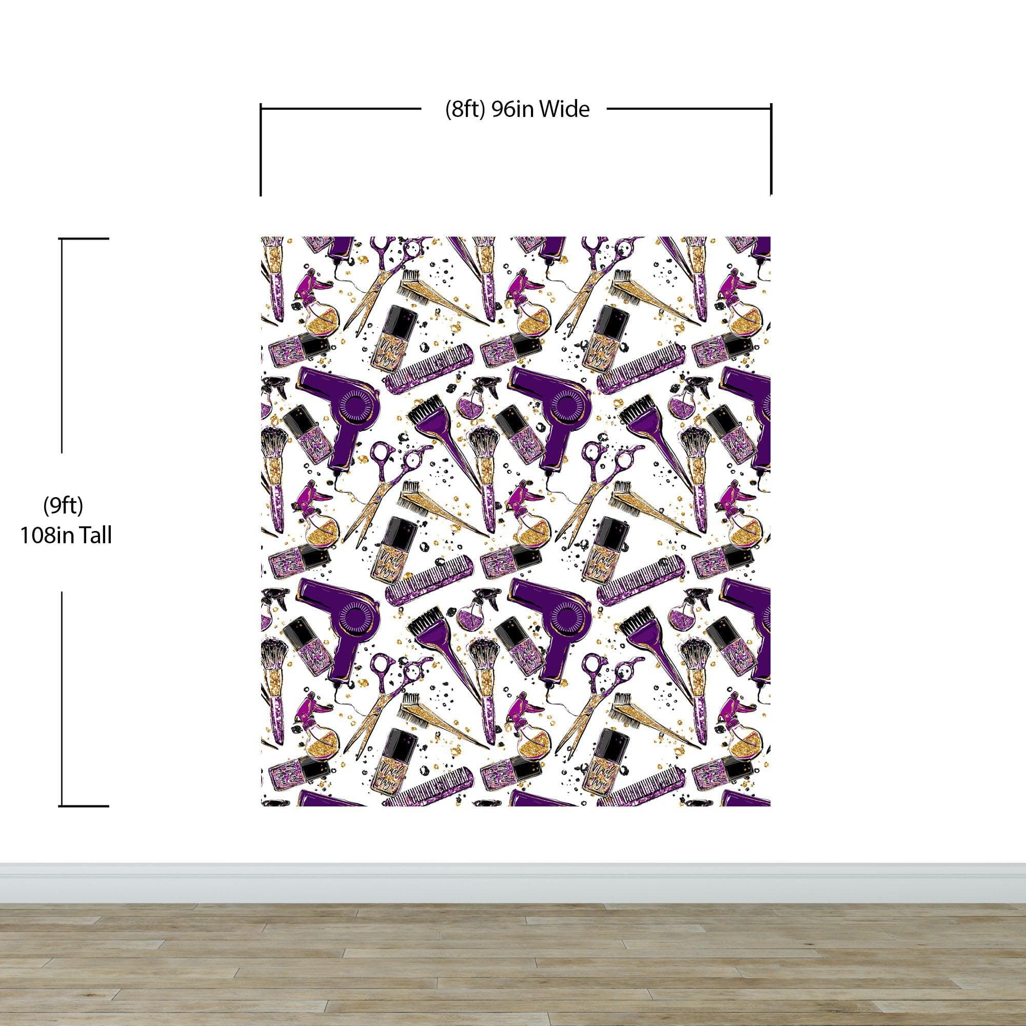 Cosmetic Beauty Room Wall Decor Mural. Fashionista Girl’s Room Decor. Makeup Vanity Decor. Peel and Stick Wallpaper. #6381