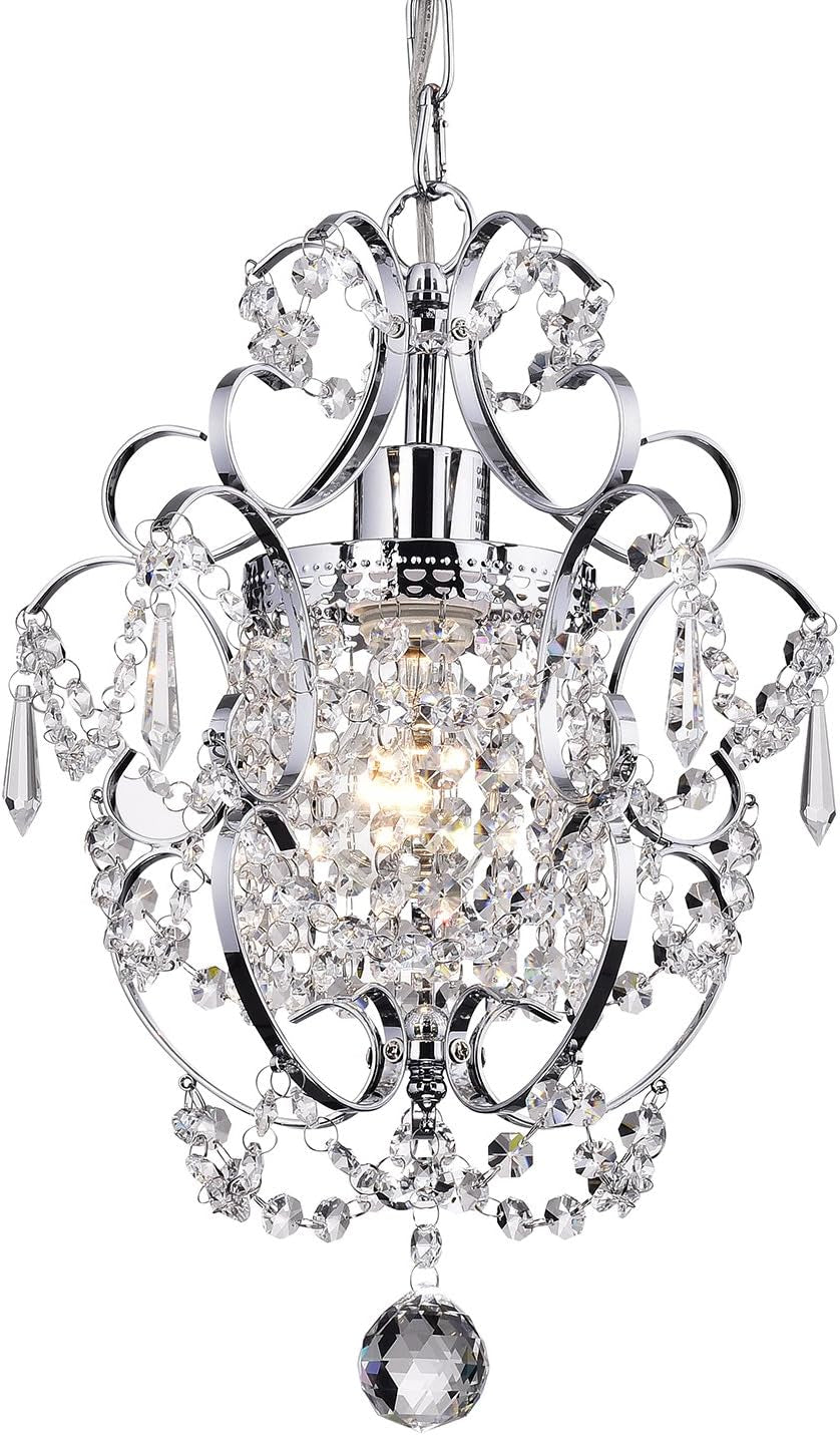 Amorette Chrome Crystal Chandelier Fixture 1 Light-0