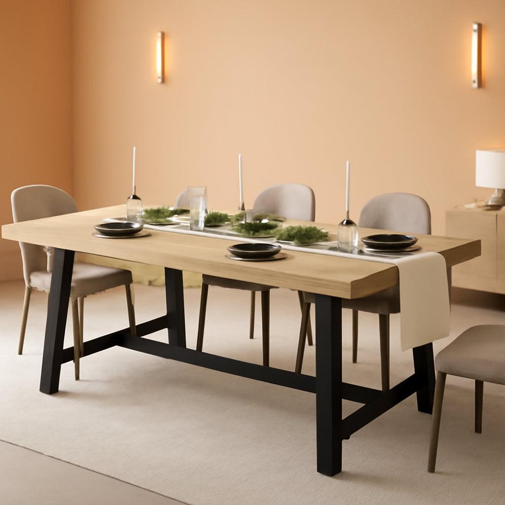 Industrial Dining Table 70.87 Inch Rustic Brown Wood