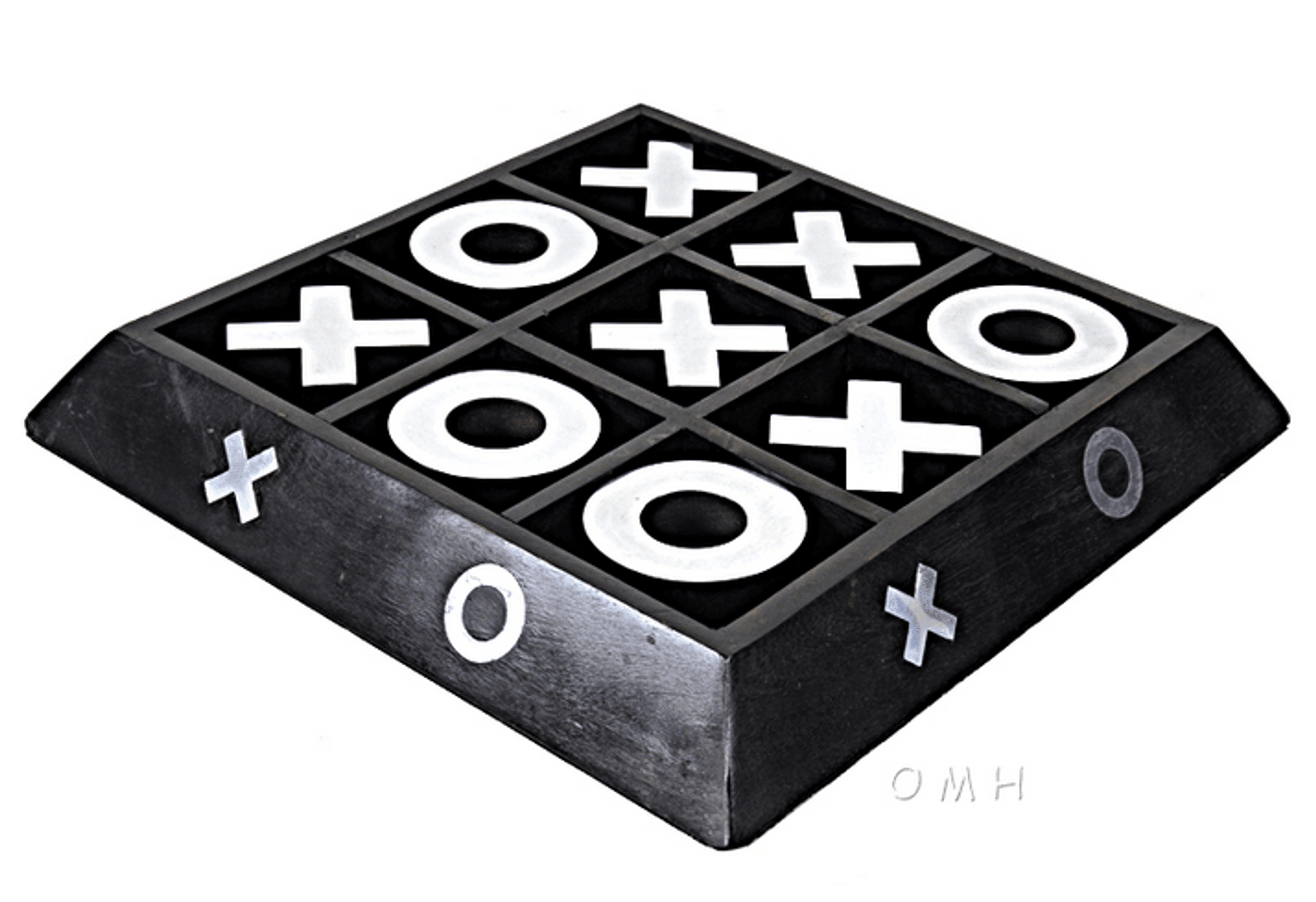 Wooden And Aluminum Tic-Tac-Toe Game Décor Piece - PRHOMZ