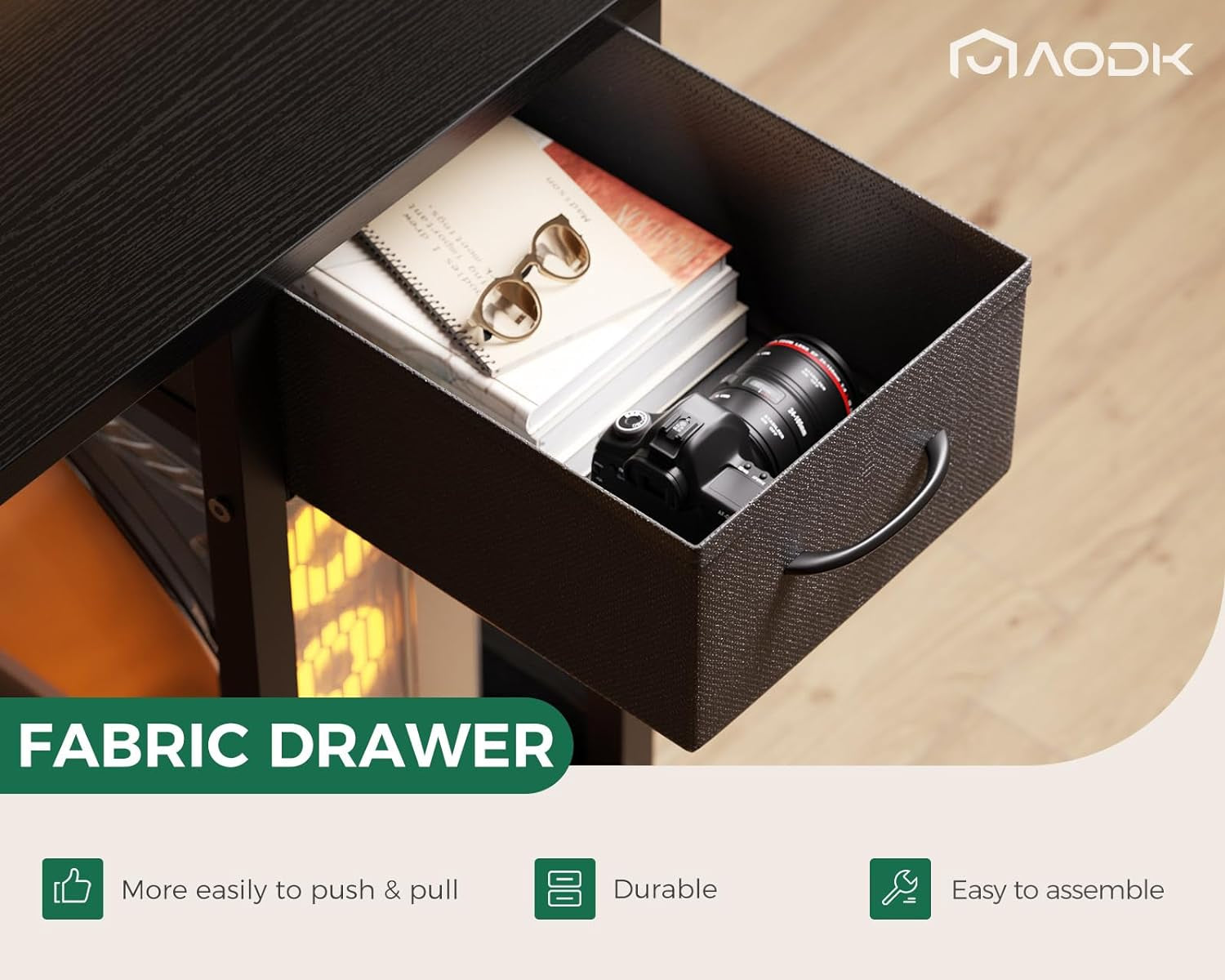 40 Inch Black Gaming Desk For Home Office Setup Workspace