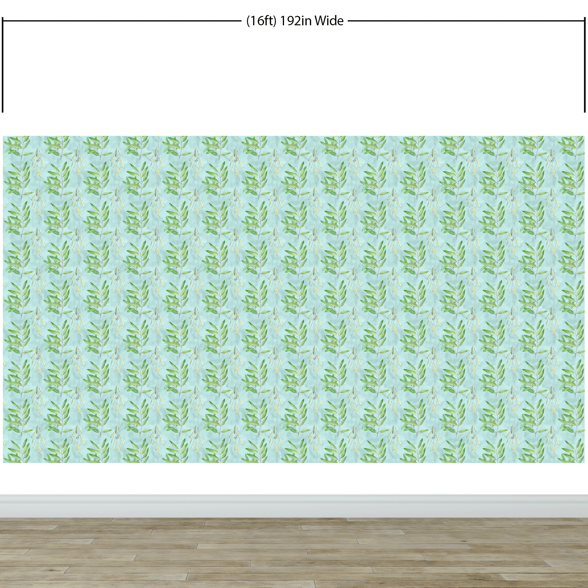 Eucalyptus Wallpaper. Farmhouse Decor Peel and Stick Wall Mural. Blue and Green Colors. #6482