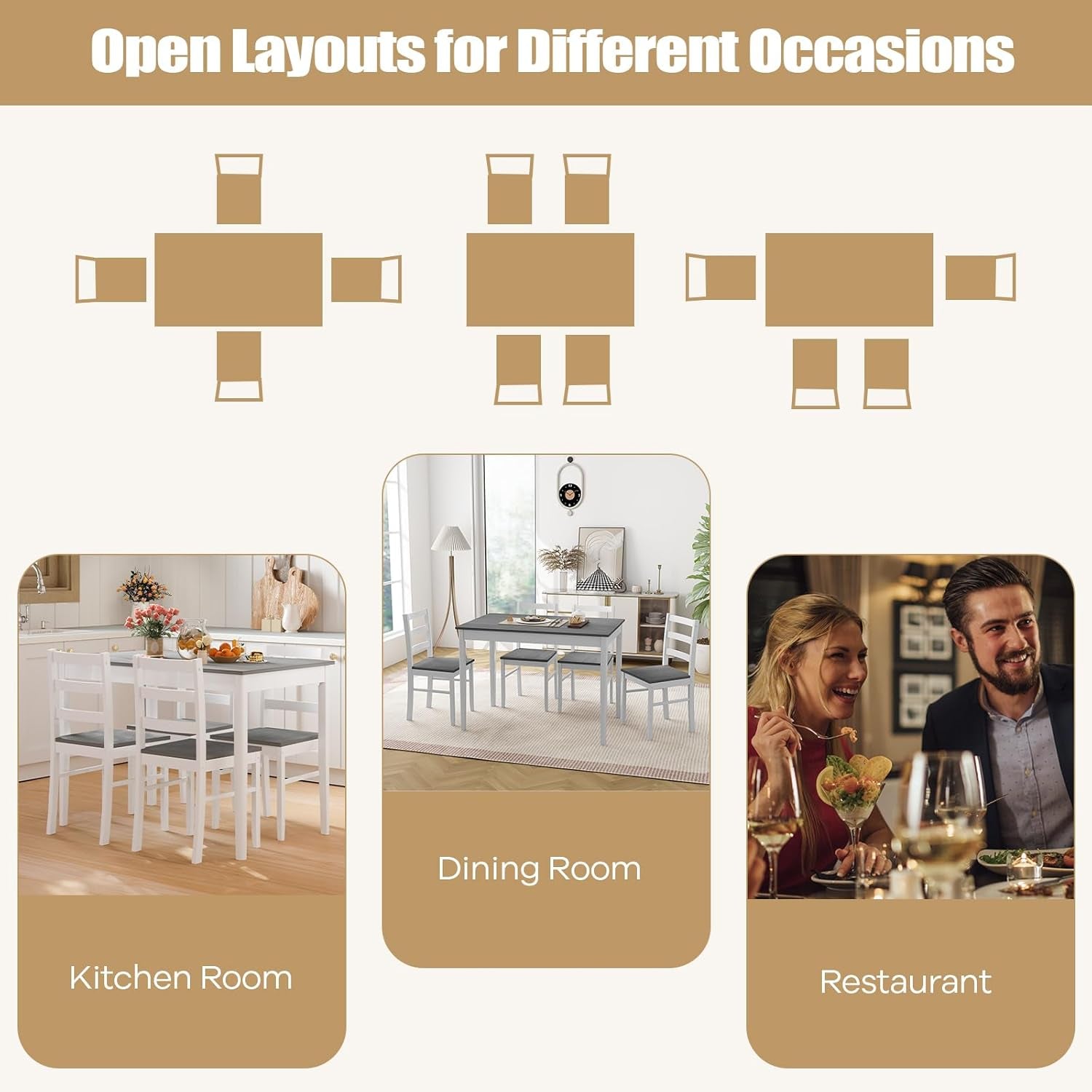 Handcrafted Solid Wood Mid Century Dinette Set Four