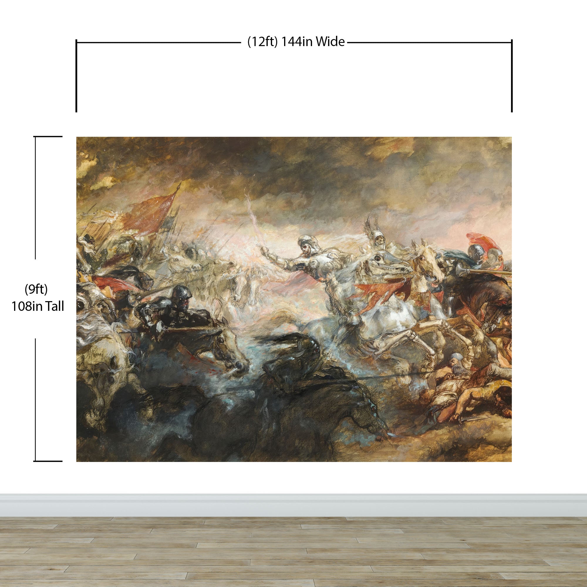 The Phantom Horseman Antique Painting Wallpaper. Peel and Stick Wallpaper. #6510