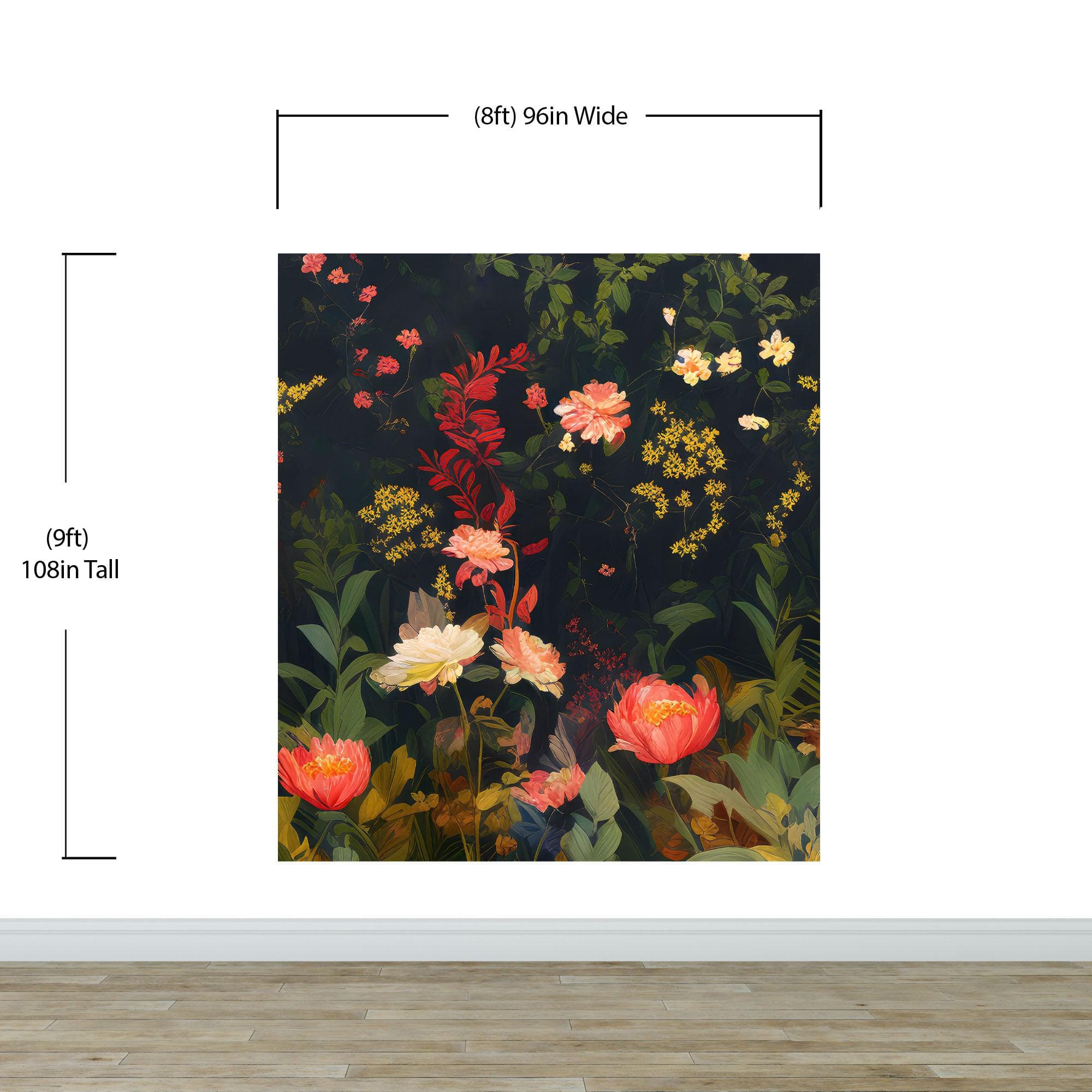 Chinoiserie Flowers Wallpaper. Asian Wall Art Mural #6517