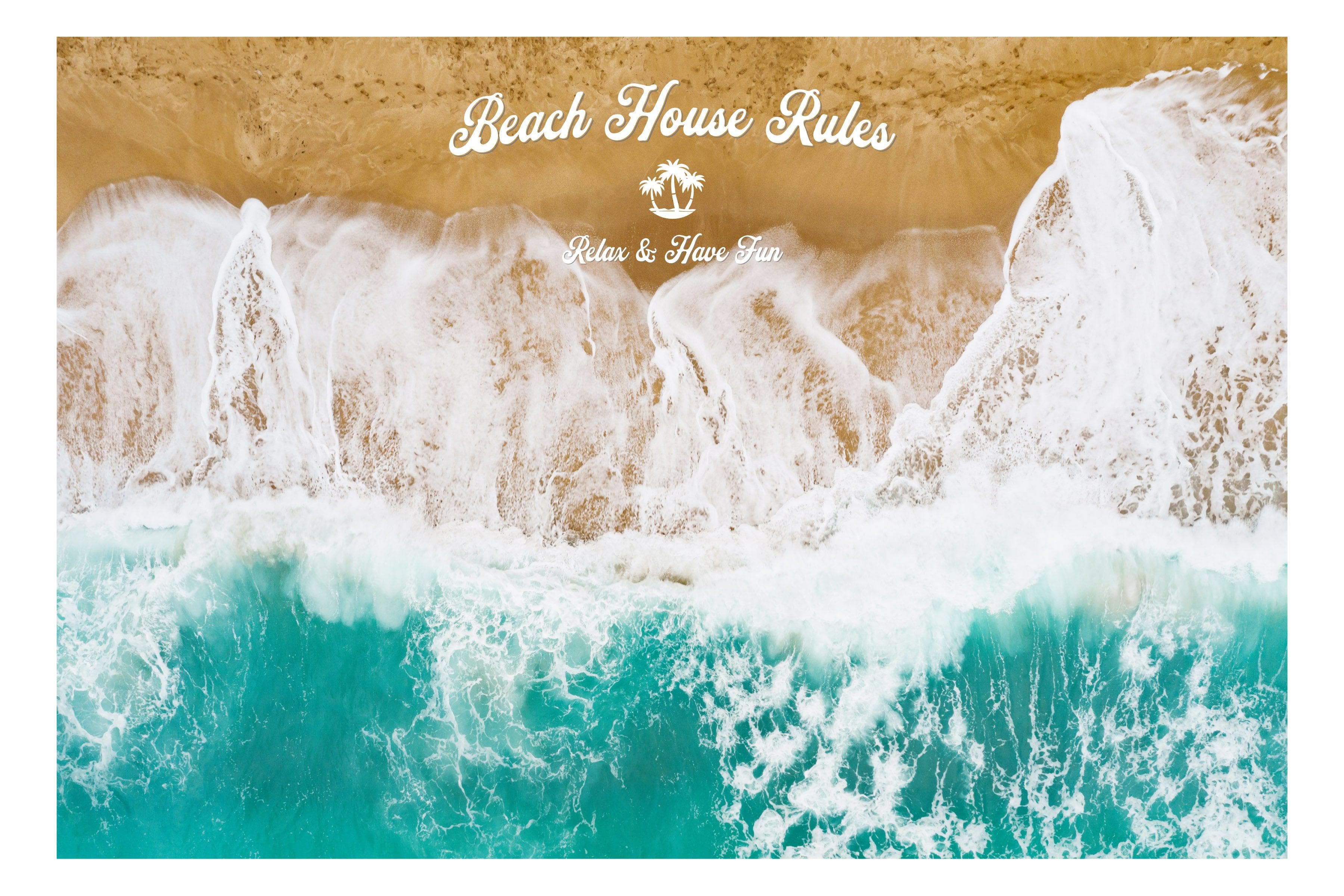 Custom Beach House Wallpaper Peel and Stick Mural. Personalized Text / Quote Family Beach Wall Art. #6592