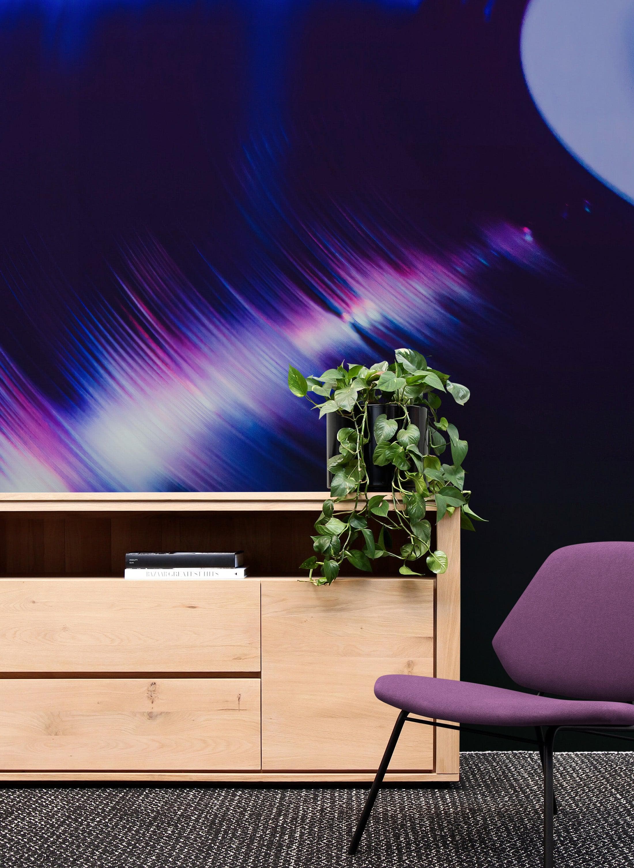 Music Wallpaper - Purple Violet Album Wall Art Mural - Peel and Stick Decor #6599