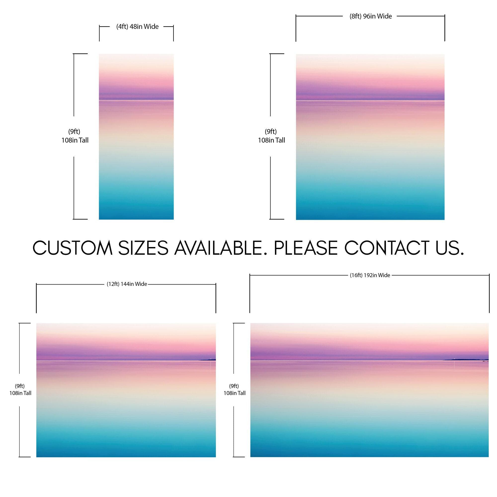 Pastel Pink Sunset Ocean Wallpaper Mural - Tropical Calm Waters. #6603