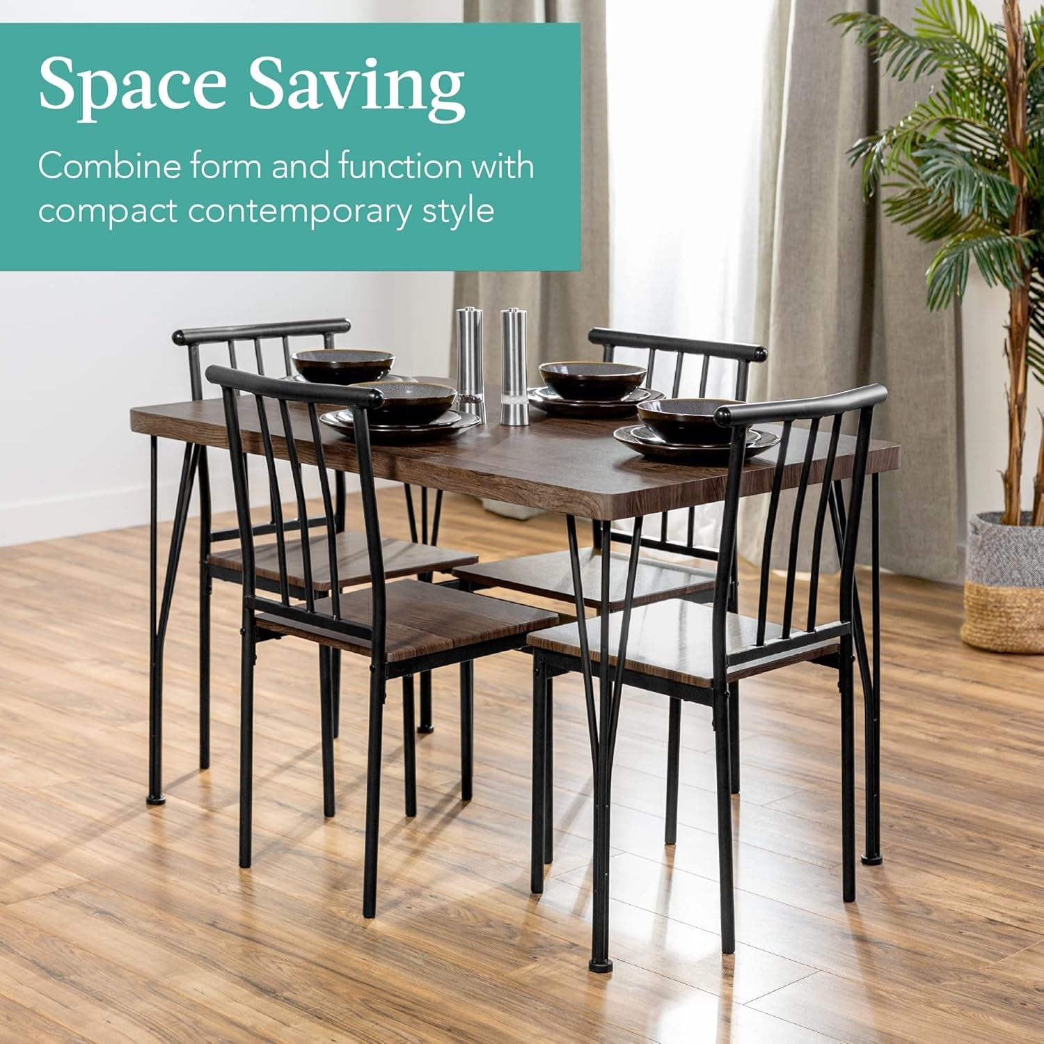 Drift Brown Contemporary Rectangular Dining Table Set