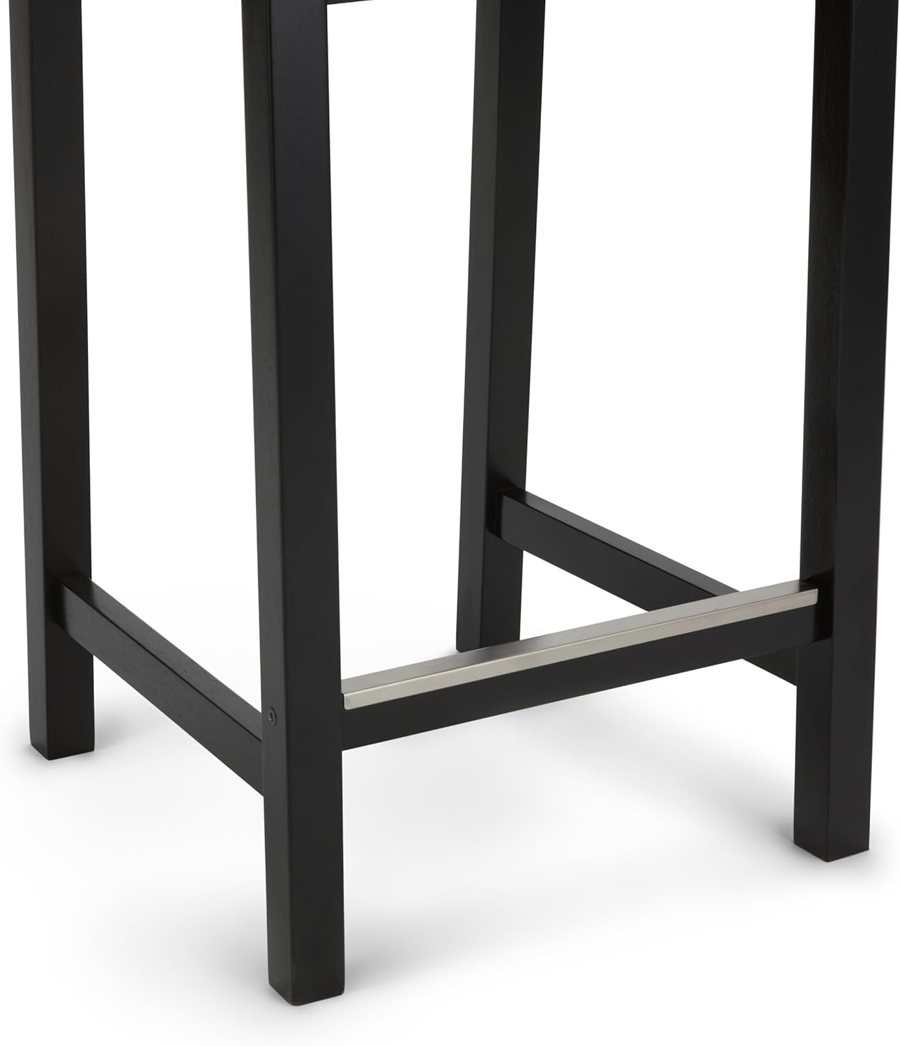 Black Wooden Bar Stools With Backrests Counter Height Set Of 2