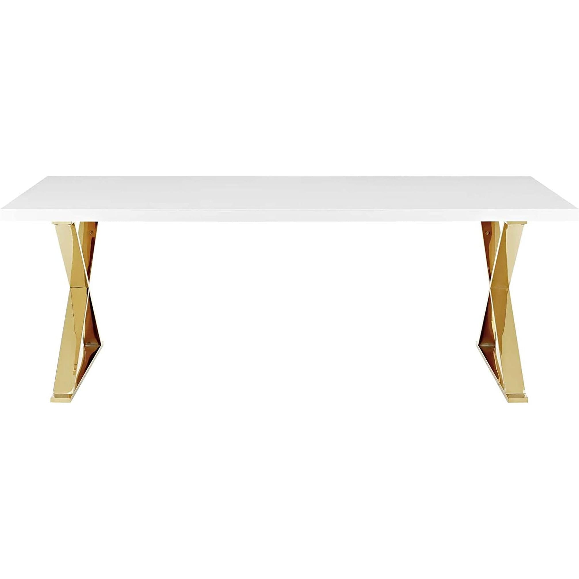White Gold Sector 87 Inch Modern Dining Table Home