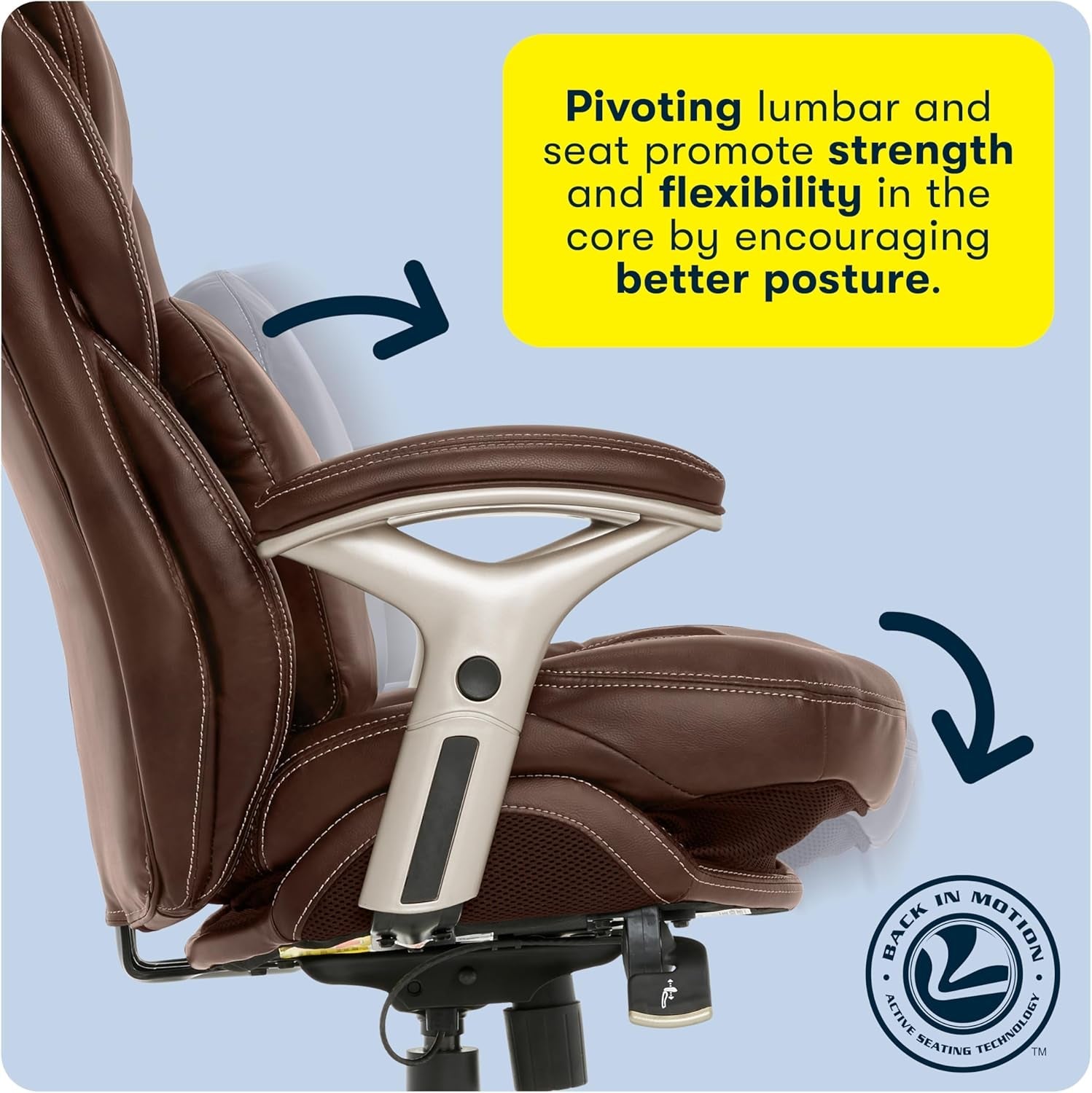 Claremont Ergonomic Office Chair Lumbar Support Chestnut