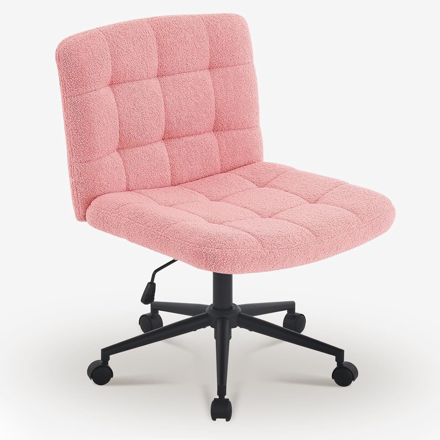 Pink Swivel Office Chair With Wheels Height Adjustable