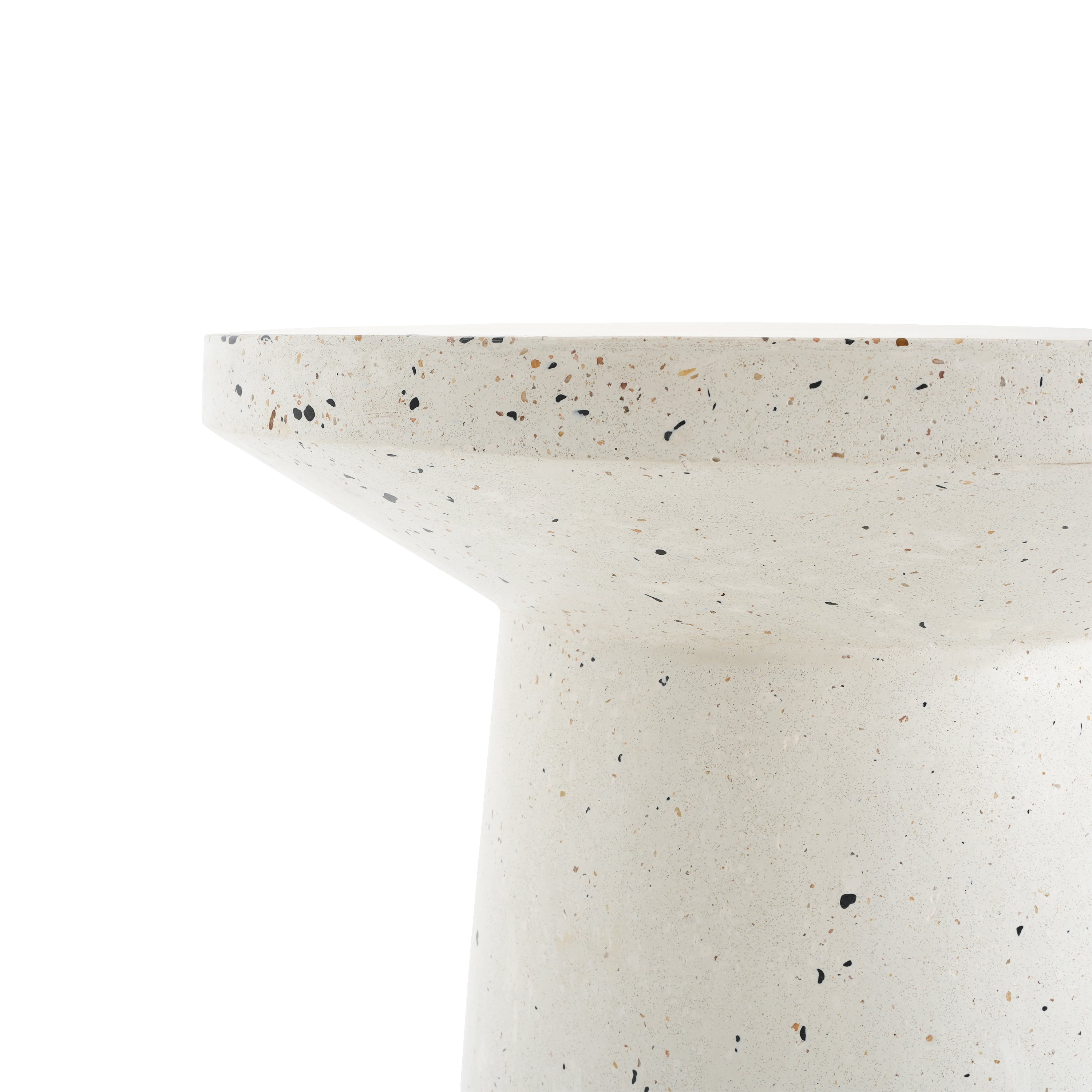 Outdoor 24" H MGO Terrazzo Side Table, White