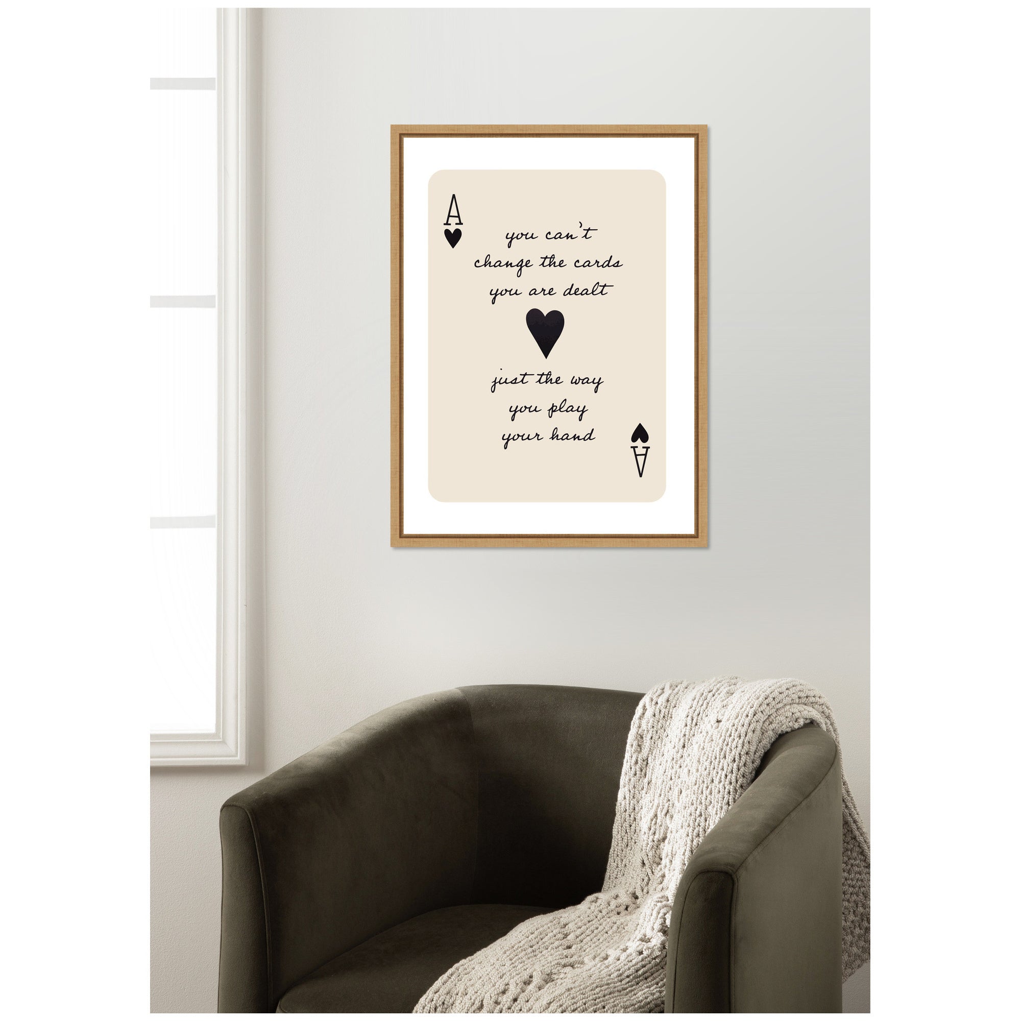 Ace of Heart Cards Positive Quote expansion by The Creative Bunch Studio Framed Canvas Wall Art Print