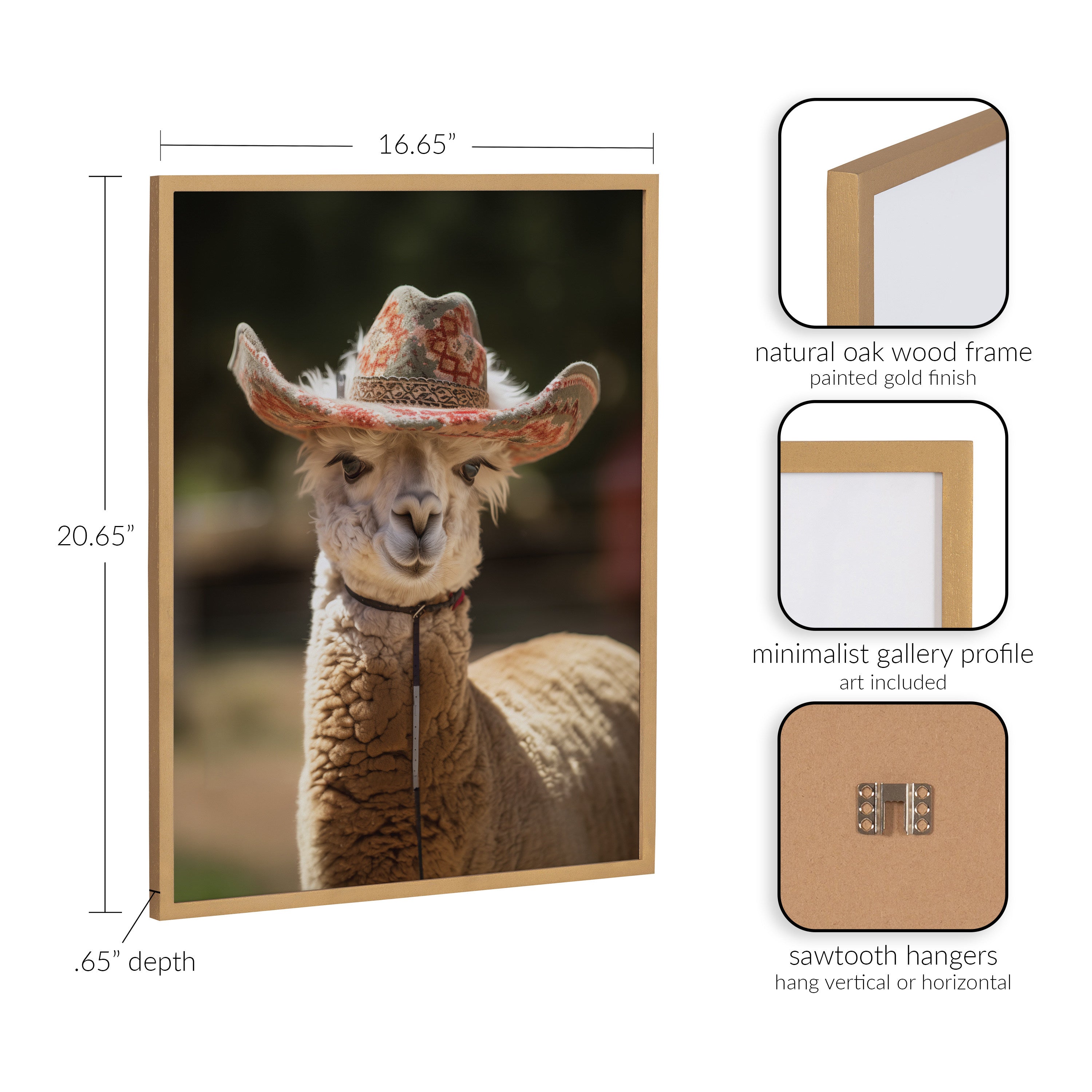 Gallery Boho Llama Alpaca Wearing A Western Cowgirl Hat Print by The Creative Bunch Studio
